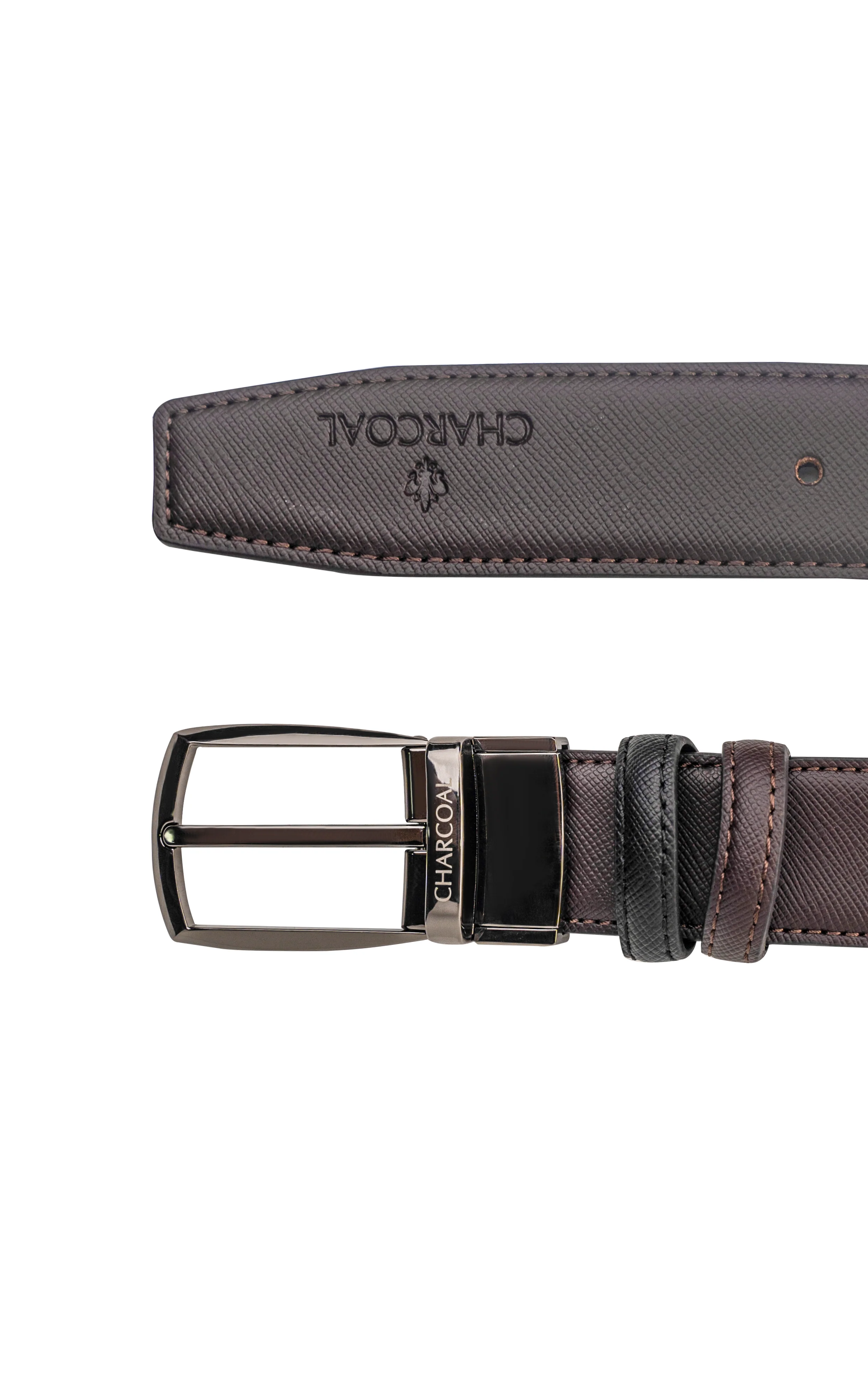Self Textured Reversible Belt Black/ Brown - Image 2