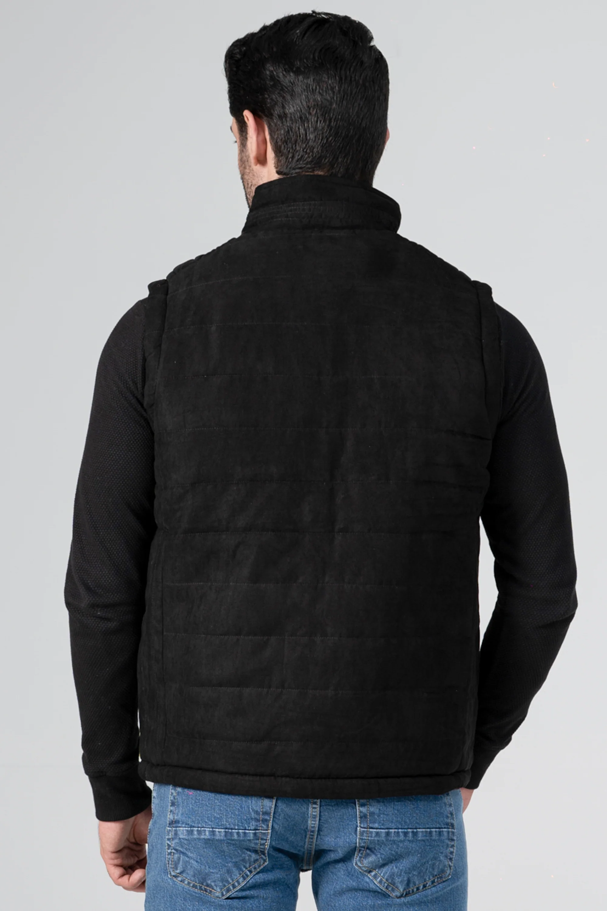 Reversible Suede Jacket black maroon - Image 4