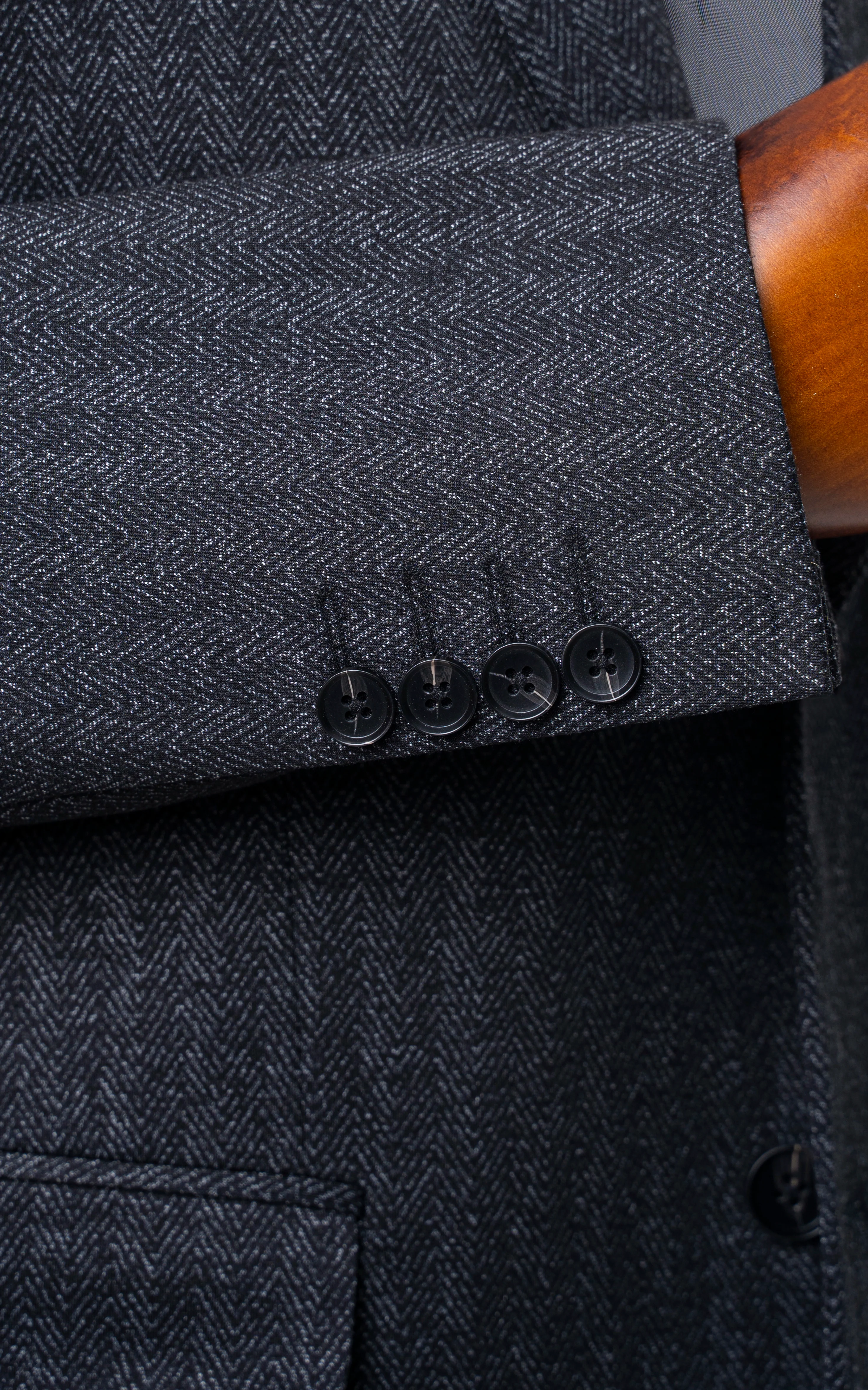 Self Lining Casual Coat Black - Image 4