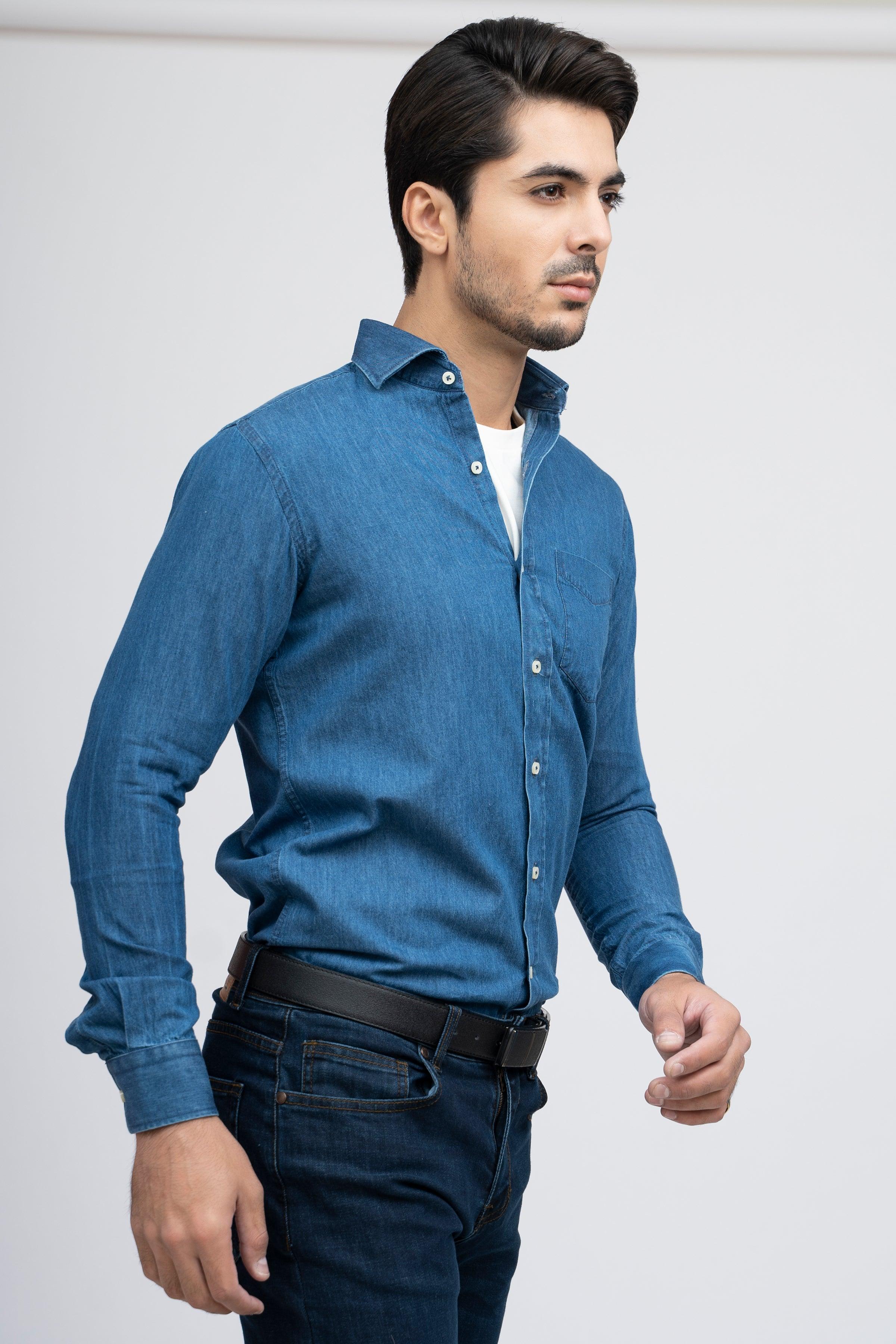 SEMI CASUAL DENIM SHIRT LIGHT BLUE - Image 2