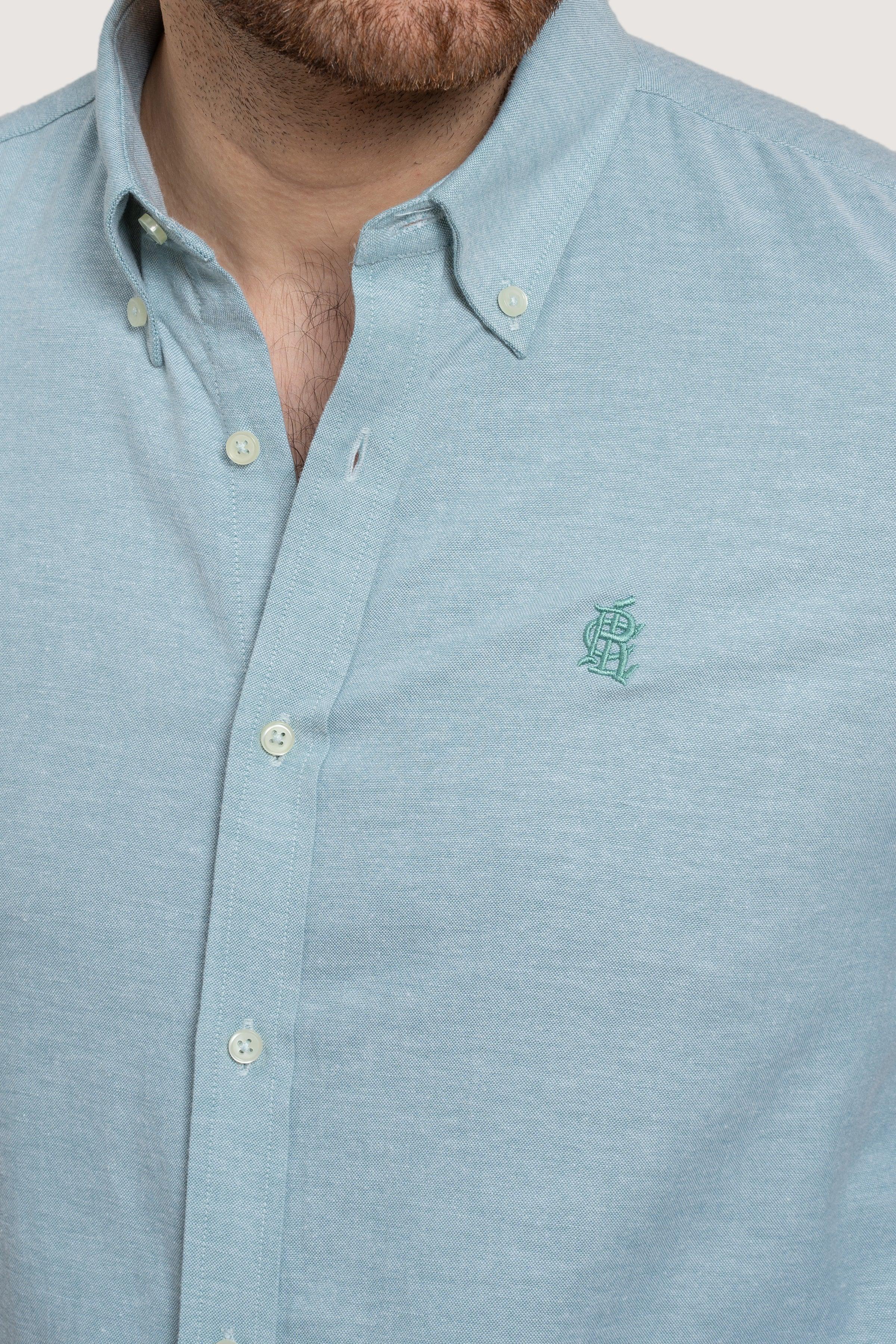 SEMI CASUAL OXFORD SEE GREEN SHIRT - Image 3