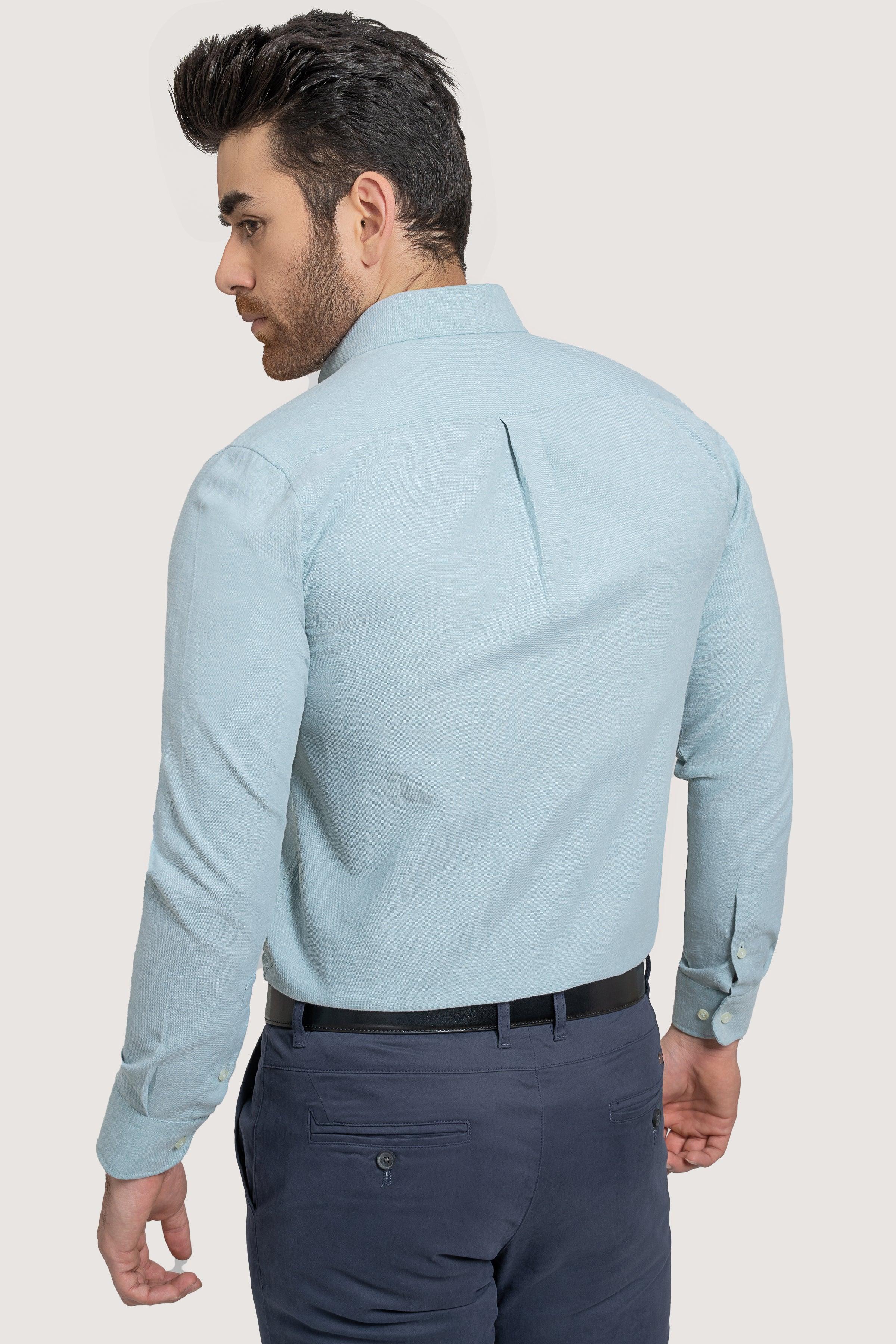 SEMI CASUAL OXFORD SEE GREEN SHIRT - Image 5