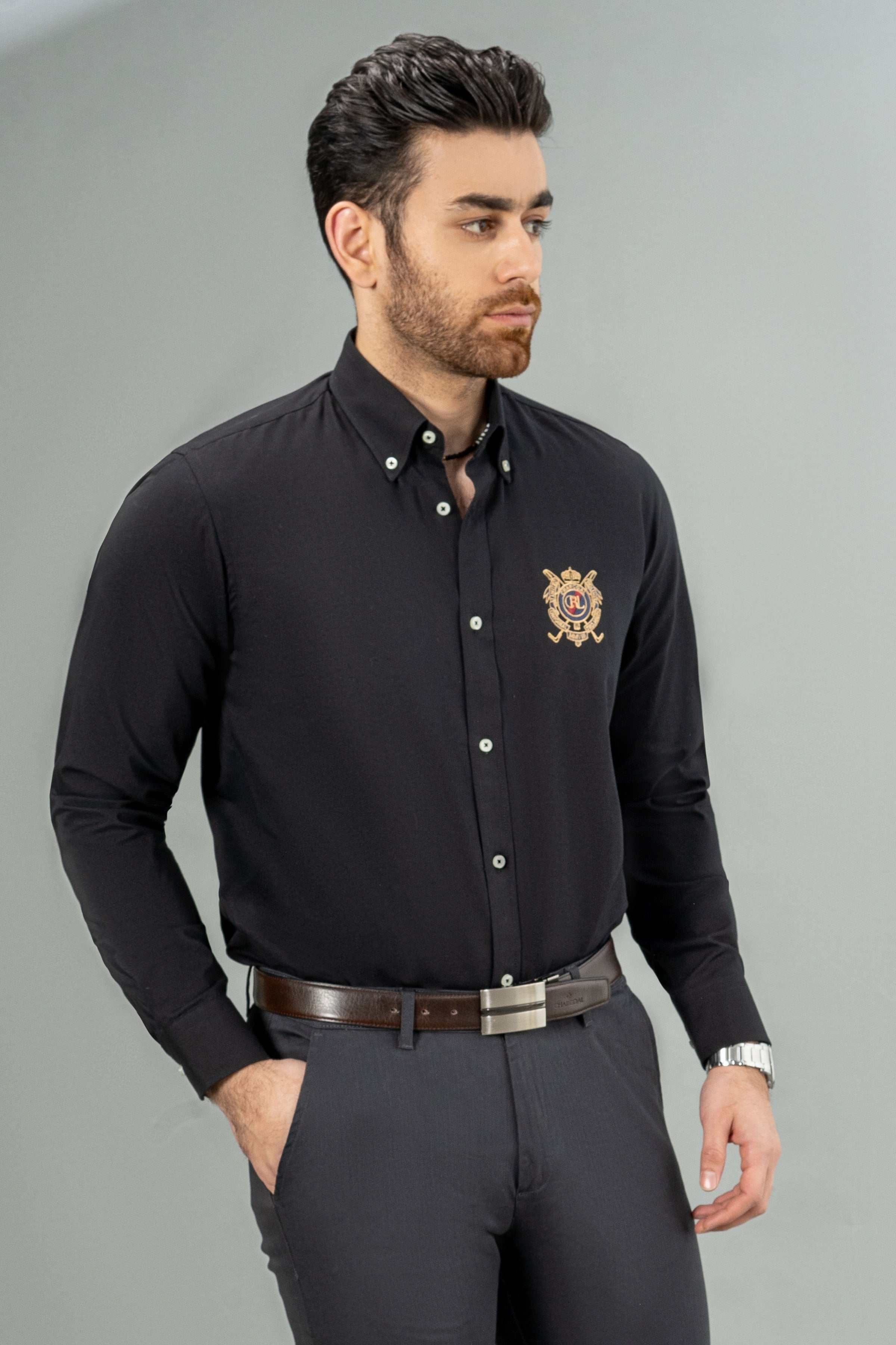 SEMI CASUAL SHIRT BLACK - Image 2