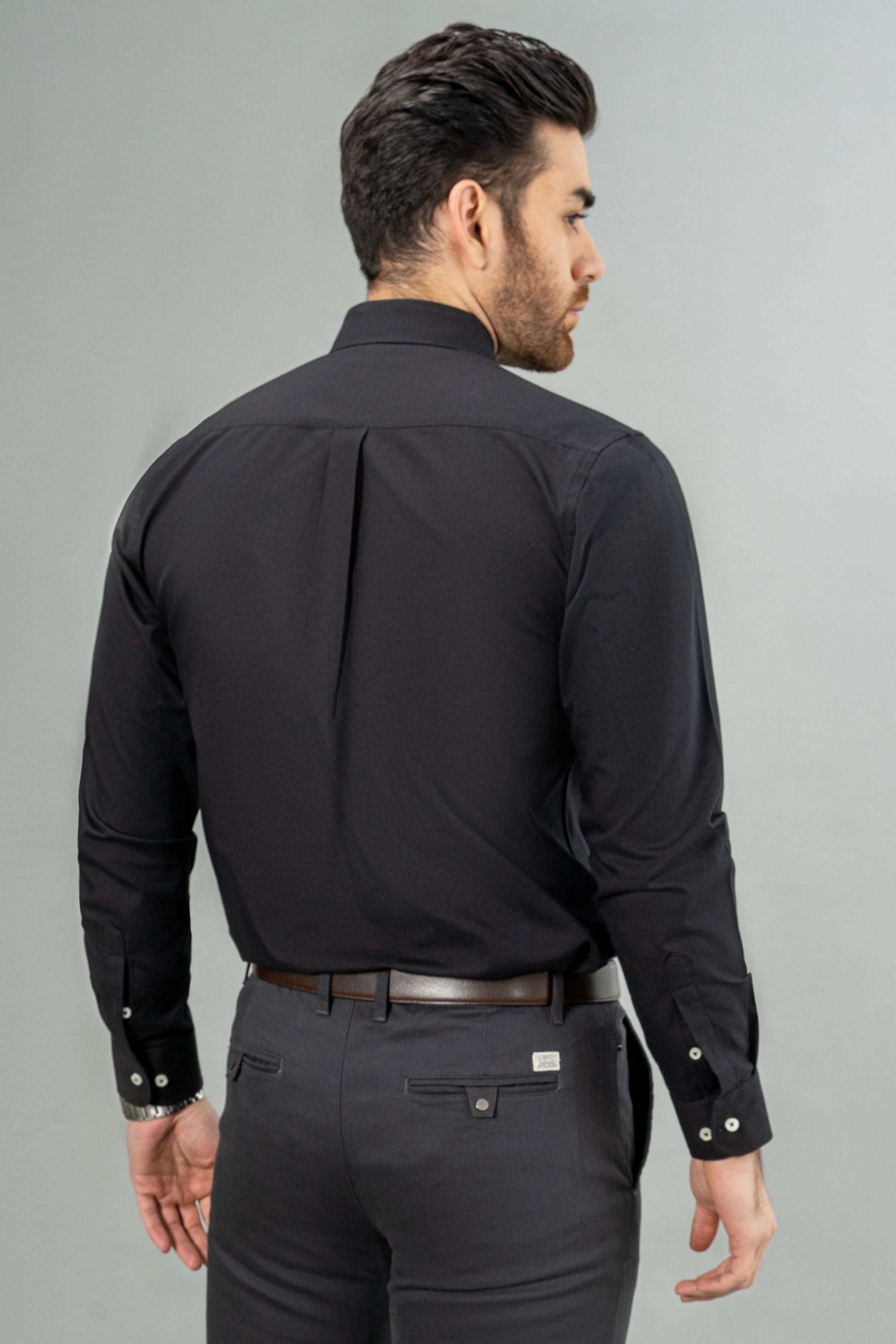 SEMI CASUAL SHIRT BLACK - Image 3