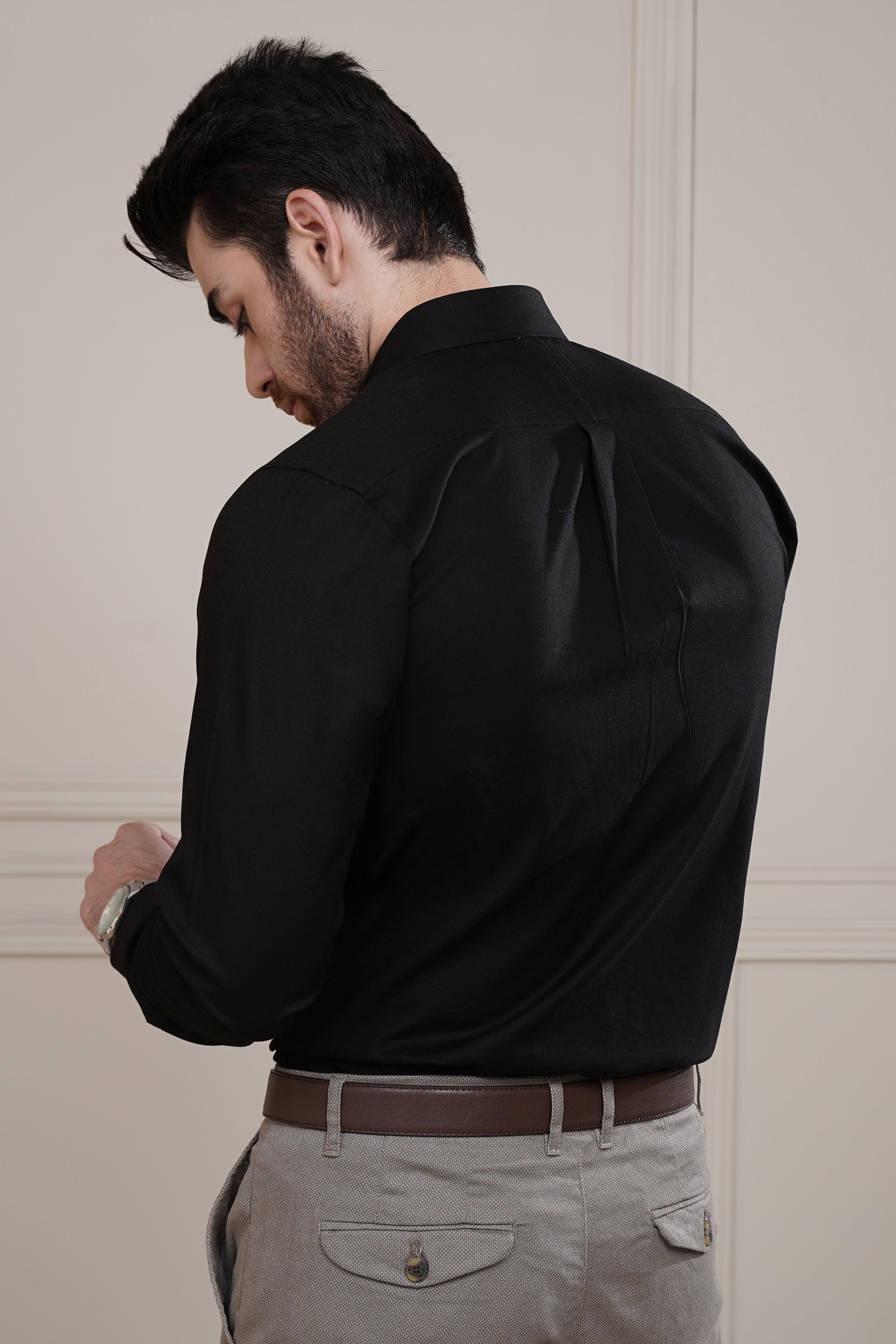 SEMI CASUAL SHIRT BLACK - Image 4