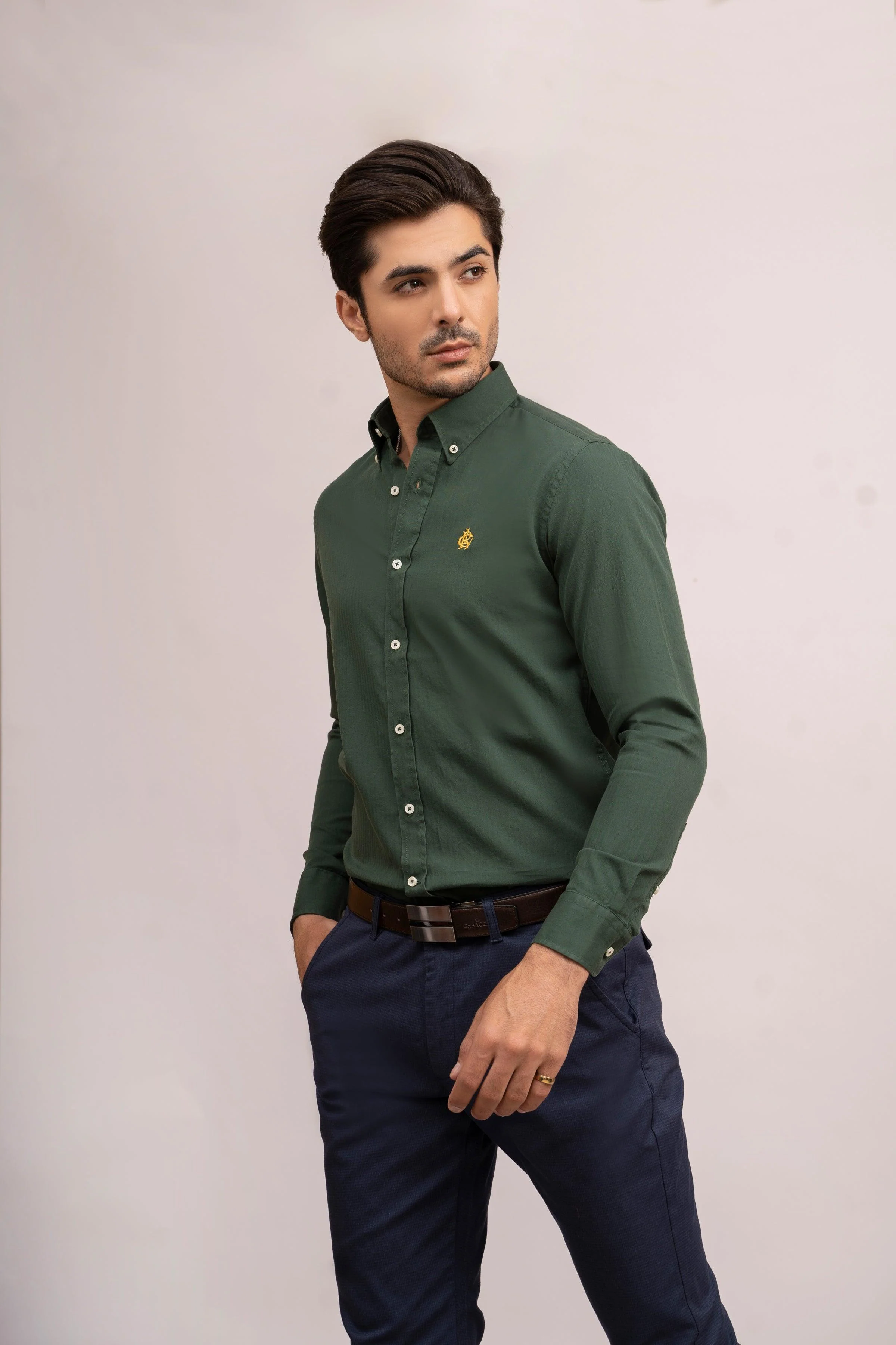 SEMI CASUAL SHIRT GREEN