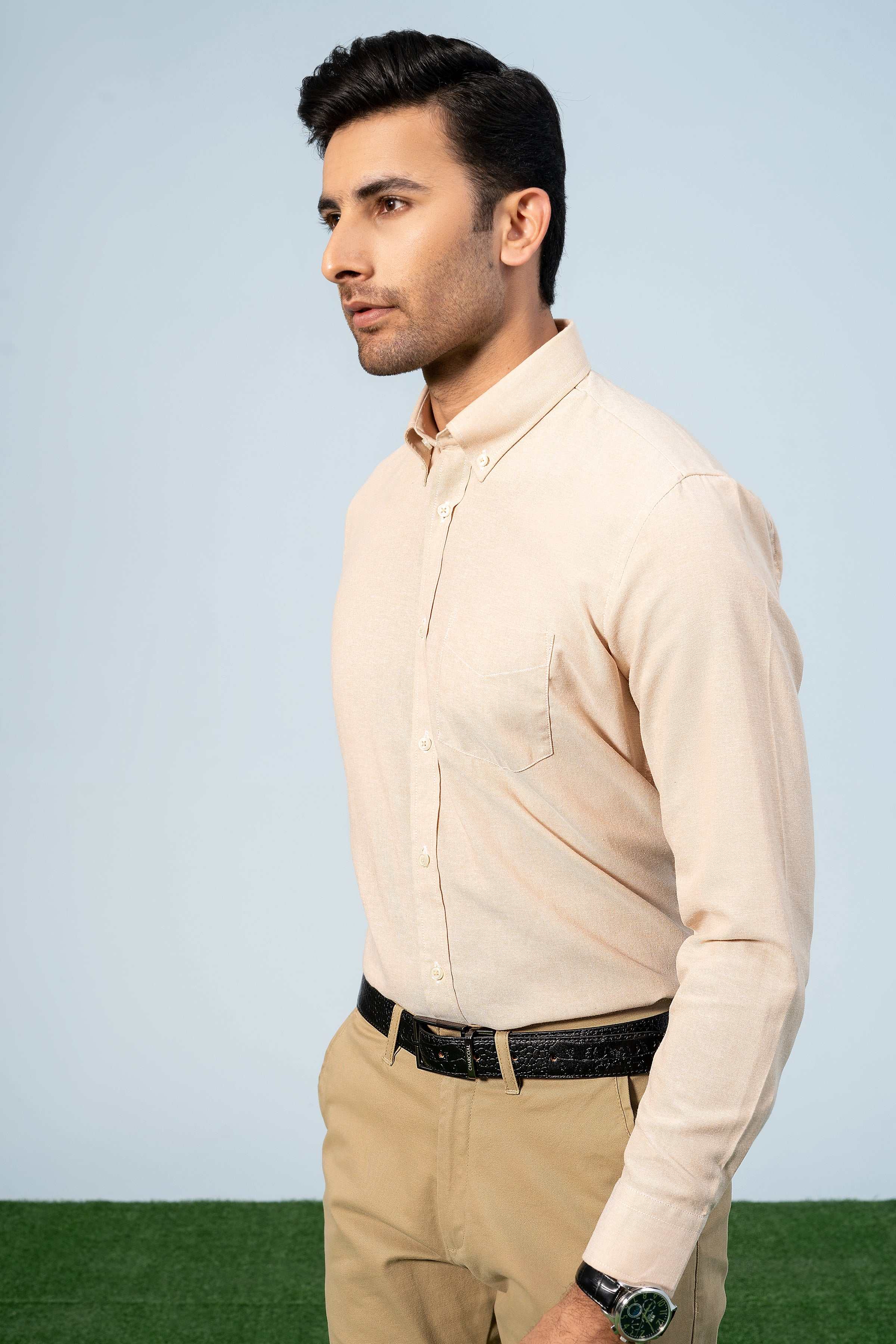 SEMI CASUAL SHIRT KHAKI - Image 3