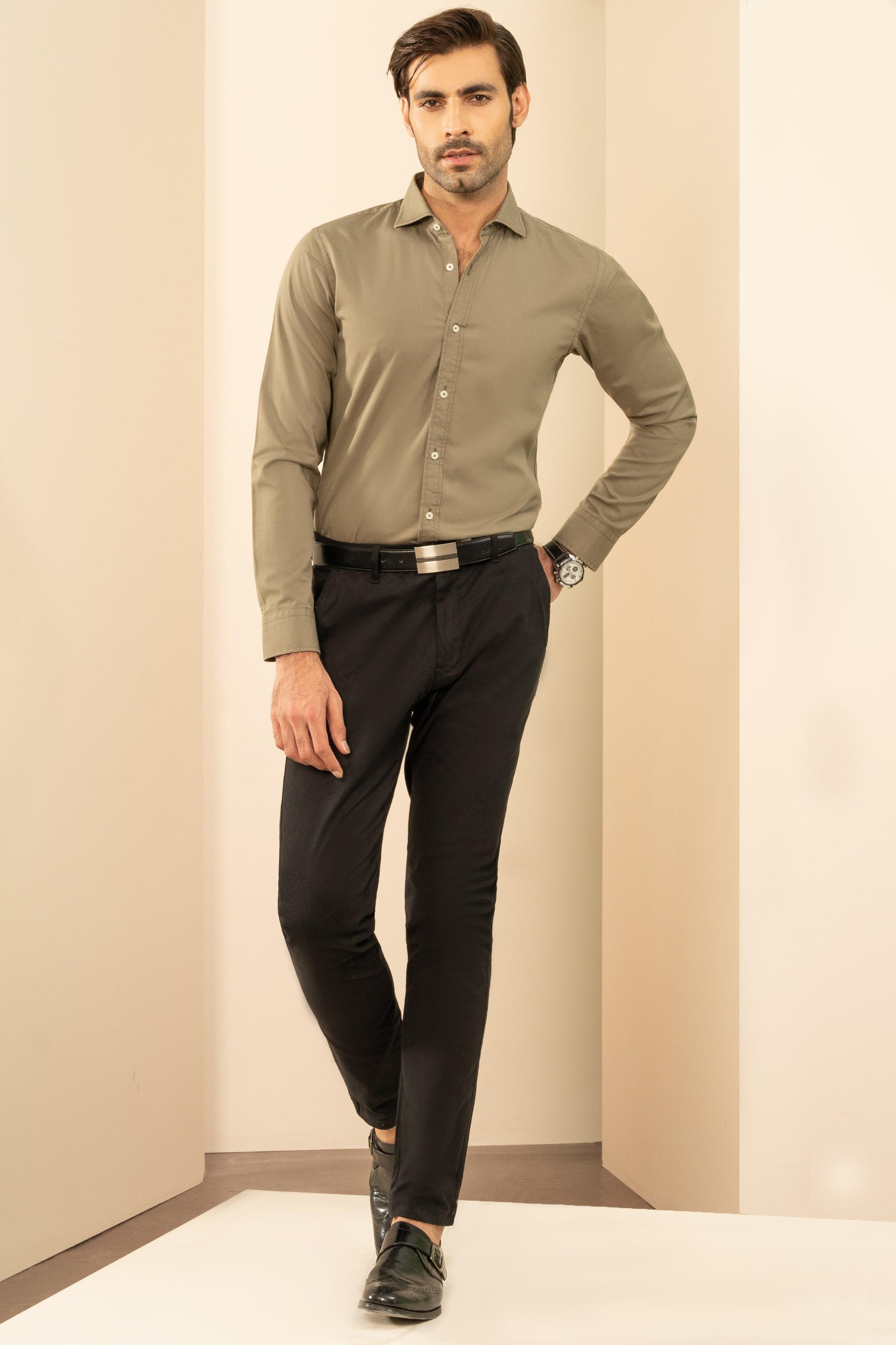 SEMI CASUAL SHIRT OLIVE GREEN