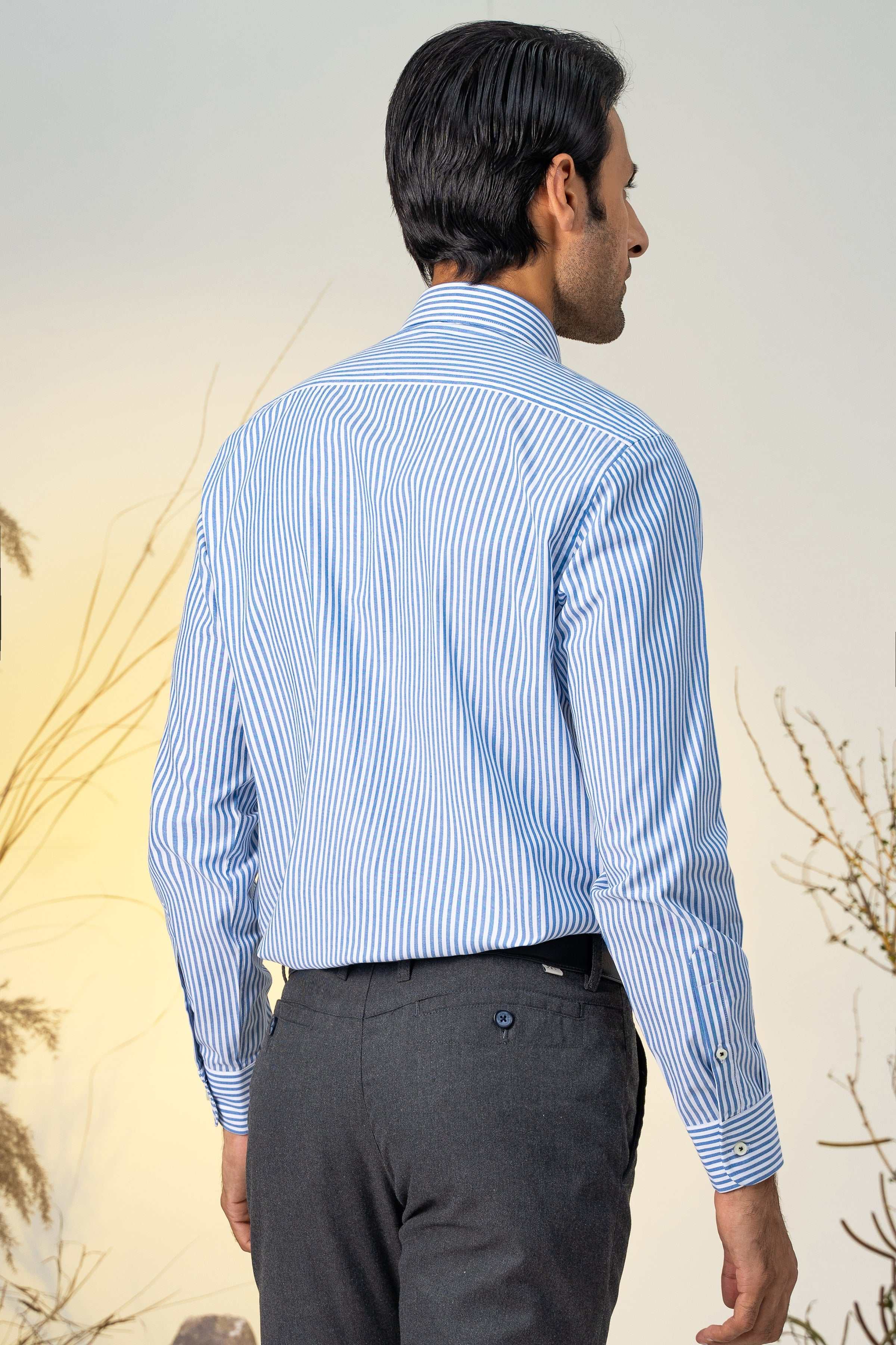 SEMI FORMAL BLUE WHITE LINE - Image 4
