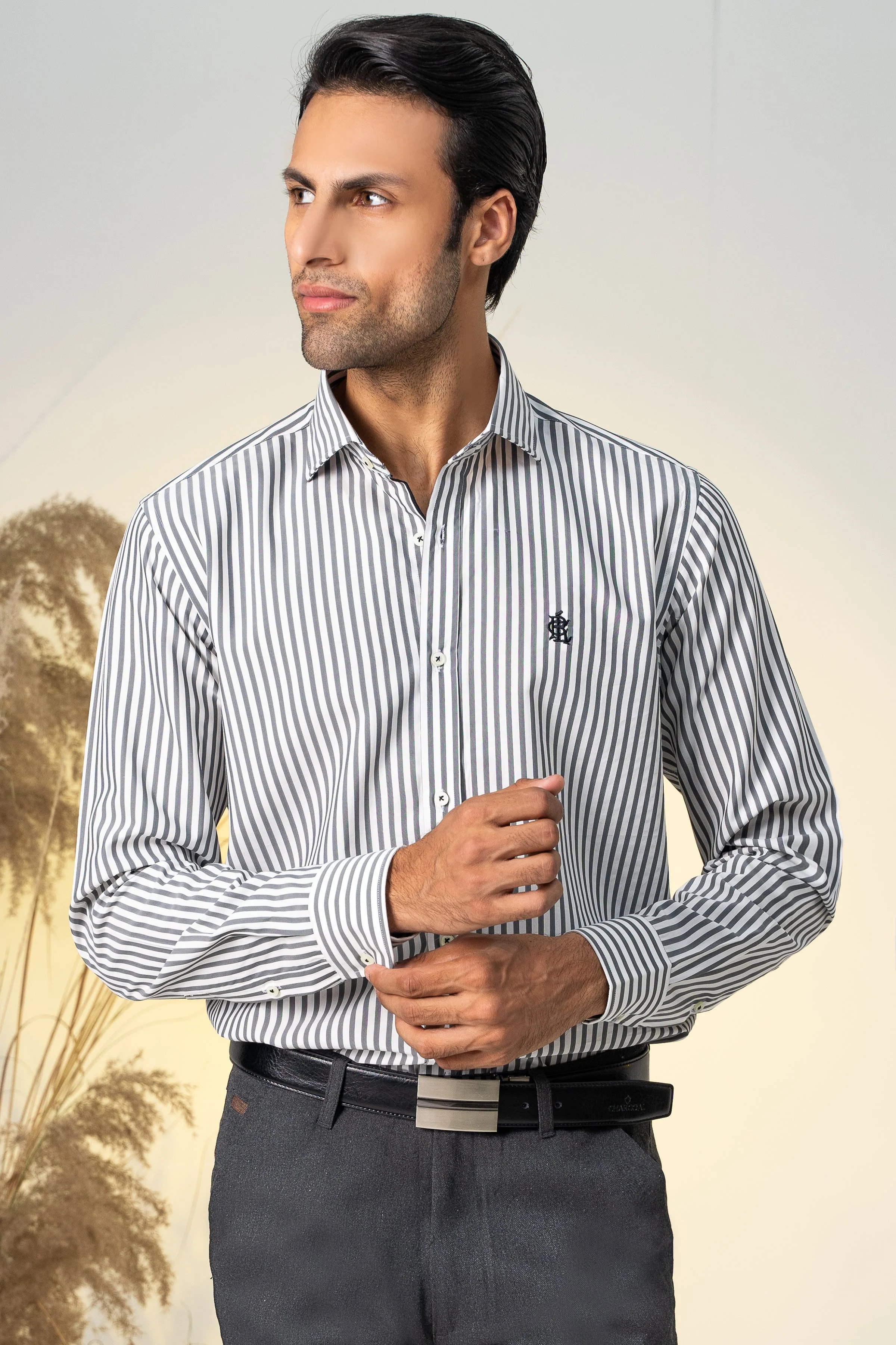 SEMI FORMAL GREY WHITE LINE
