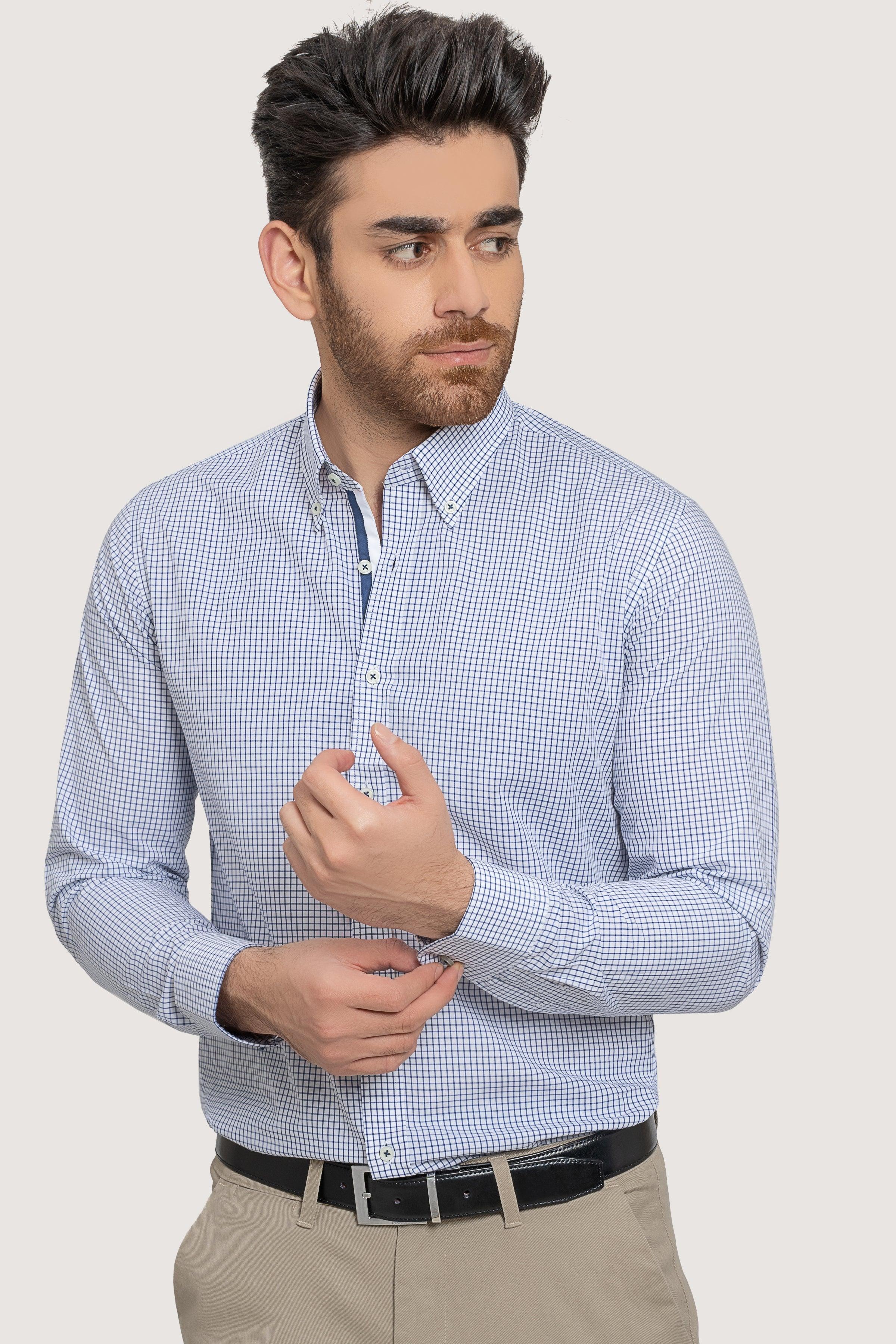 SEMI FORMAL OFF WHITE NAVY CHECK