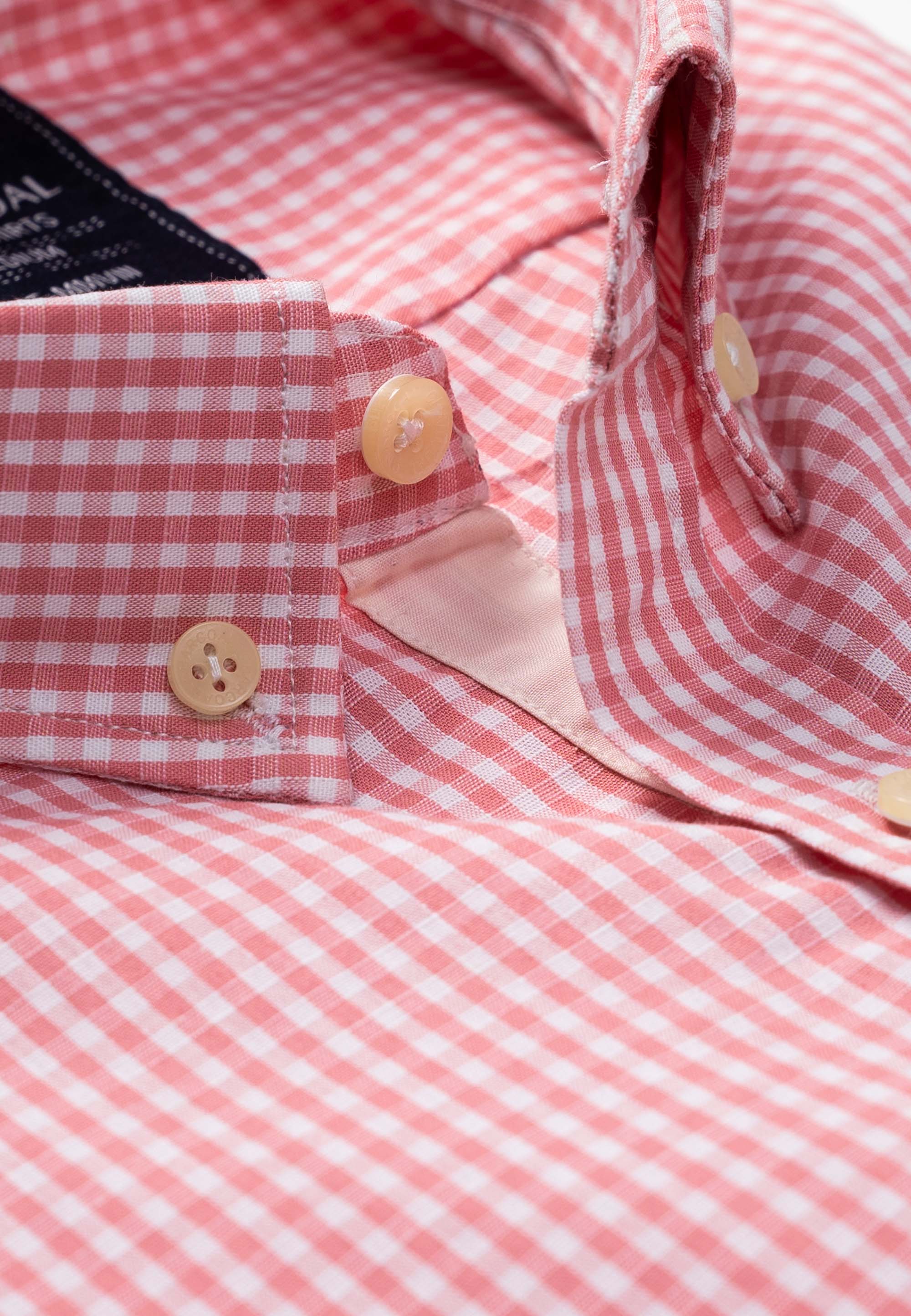 SEMI FORMAL SHIRT LIGHT RED CHECK - Image 2