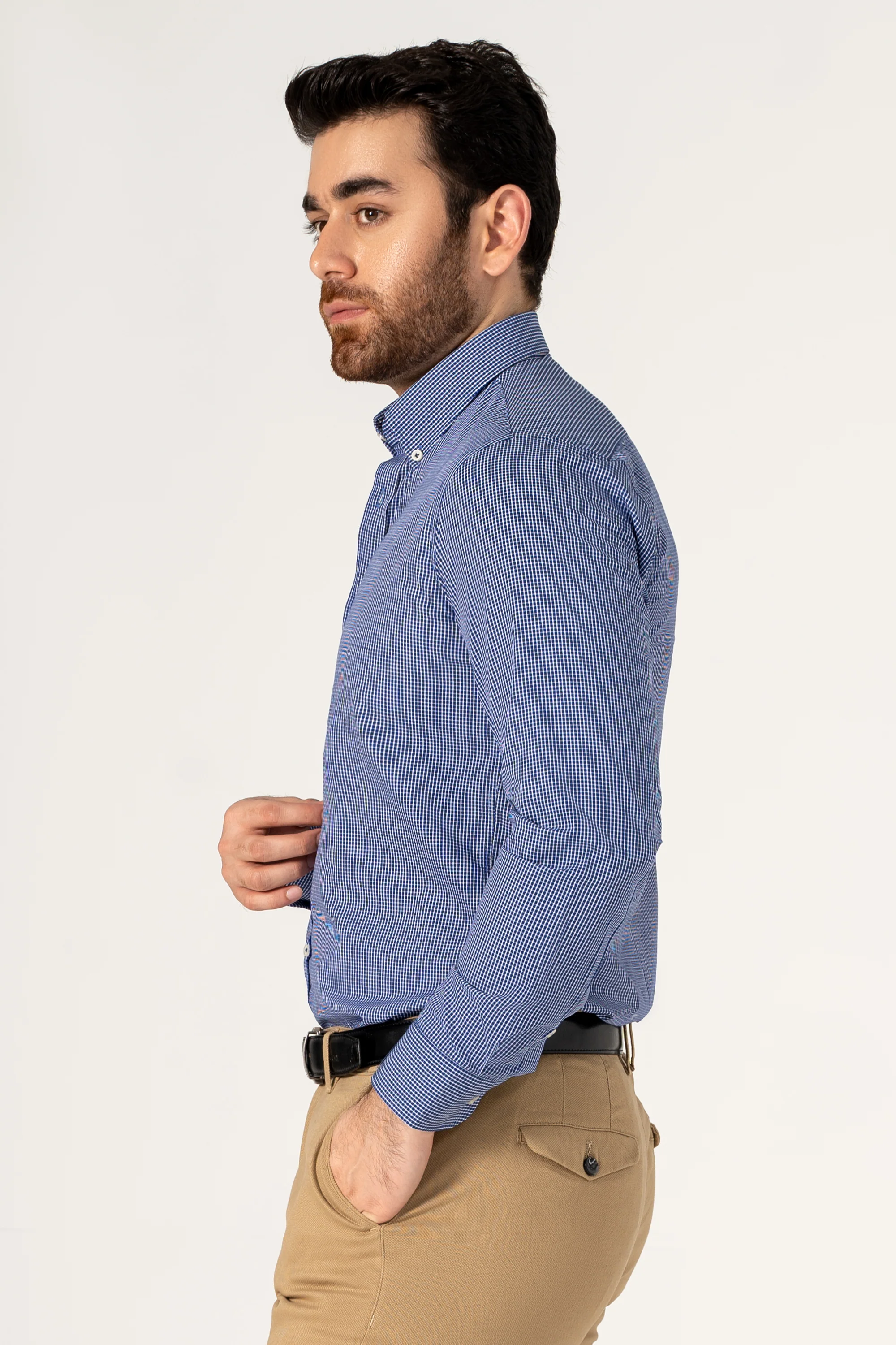 SEMI FORMAL SHIRT BLUE WHITE - Image 3