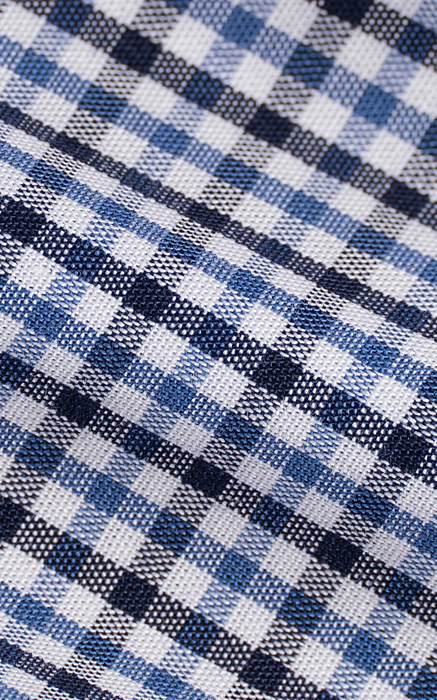 SEMI FORMAL SHIRT BLUE WHITE CHECK - Image 3