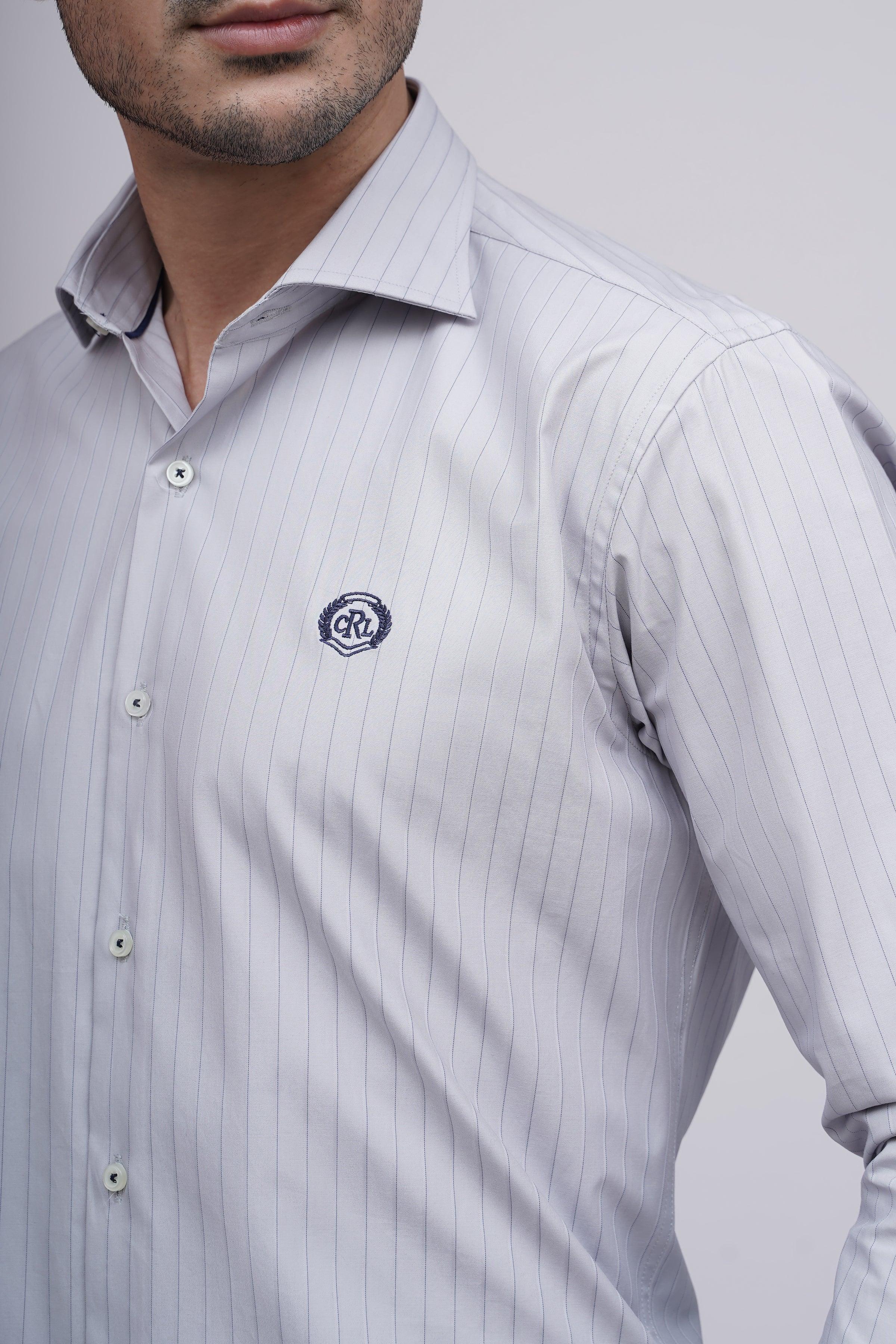SEMI FORMAL SHIRT F/S GREY LINE - Image 4