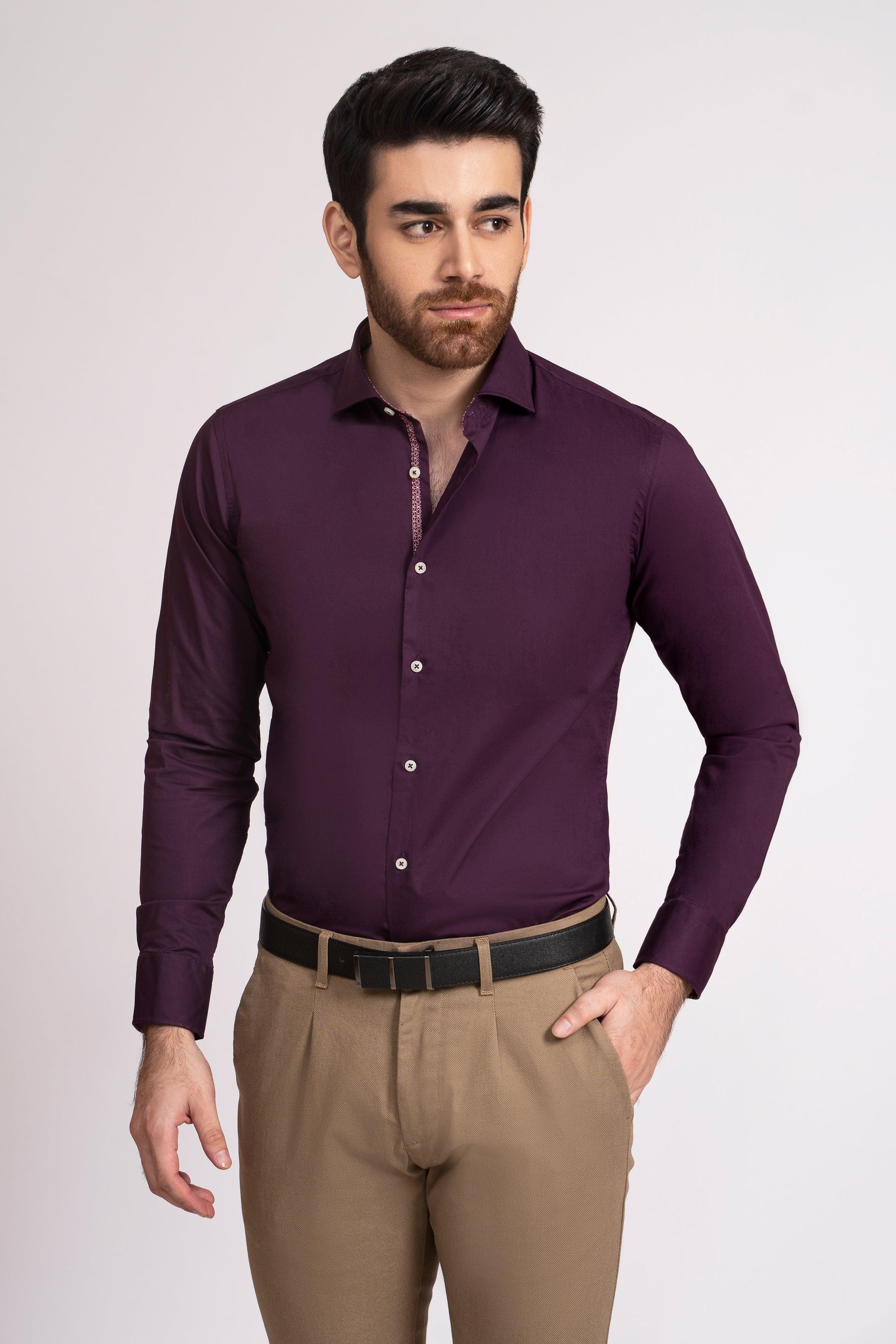 SEMI FORMAL SHIRT FRENCH COLLAR BEET RED