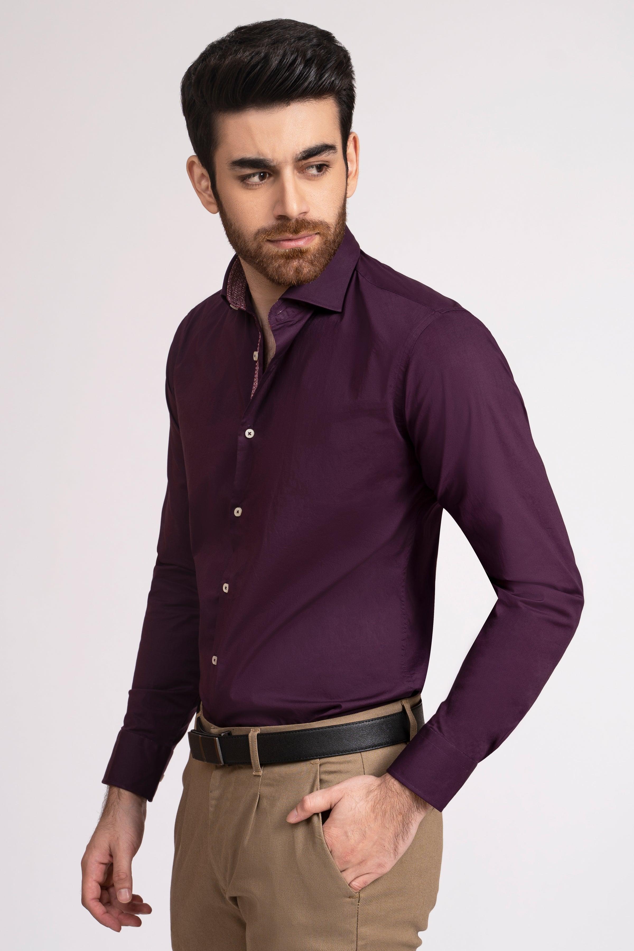 SEMI FORMAL SHIRT FRENCH COLLAR BEET RED - Image 2