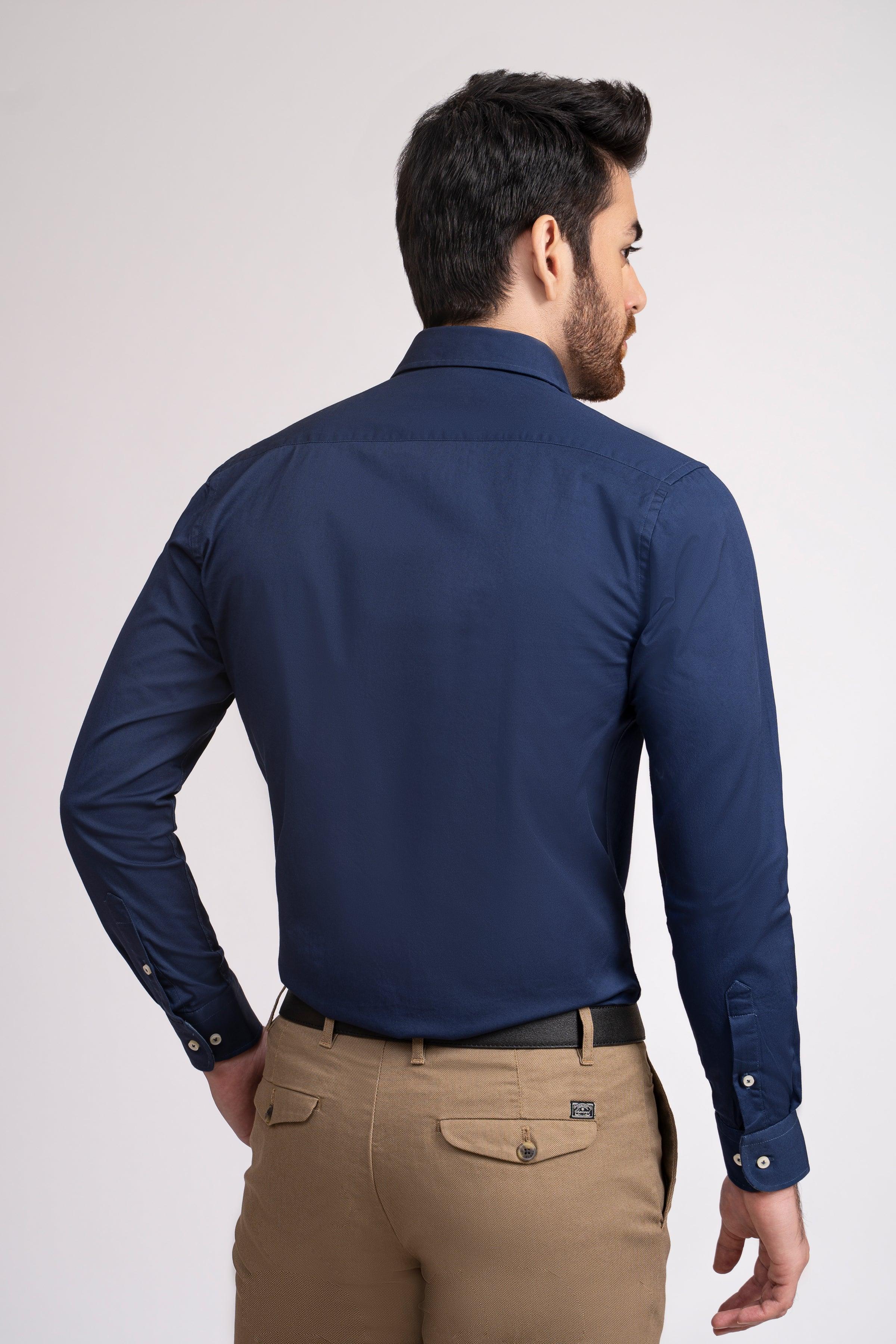 SEMI FORMAL SHIRT FRENCH COLLAR ROYAL BLUE - Image 4