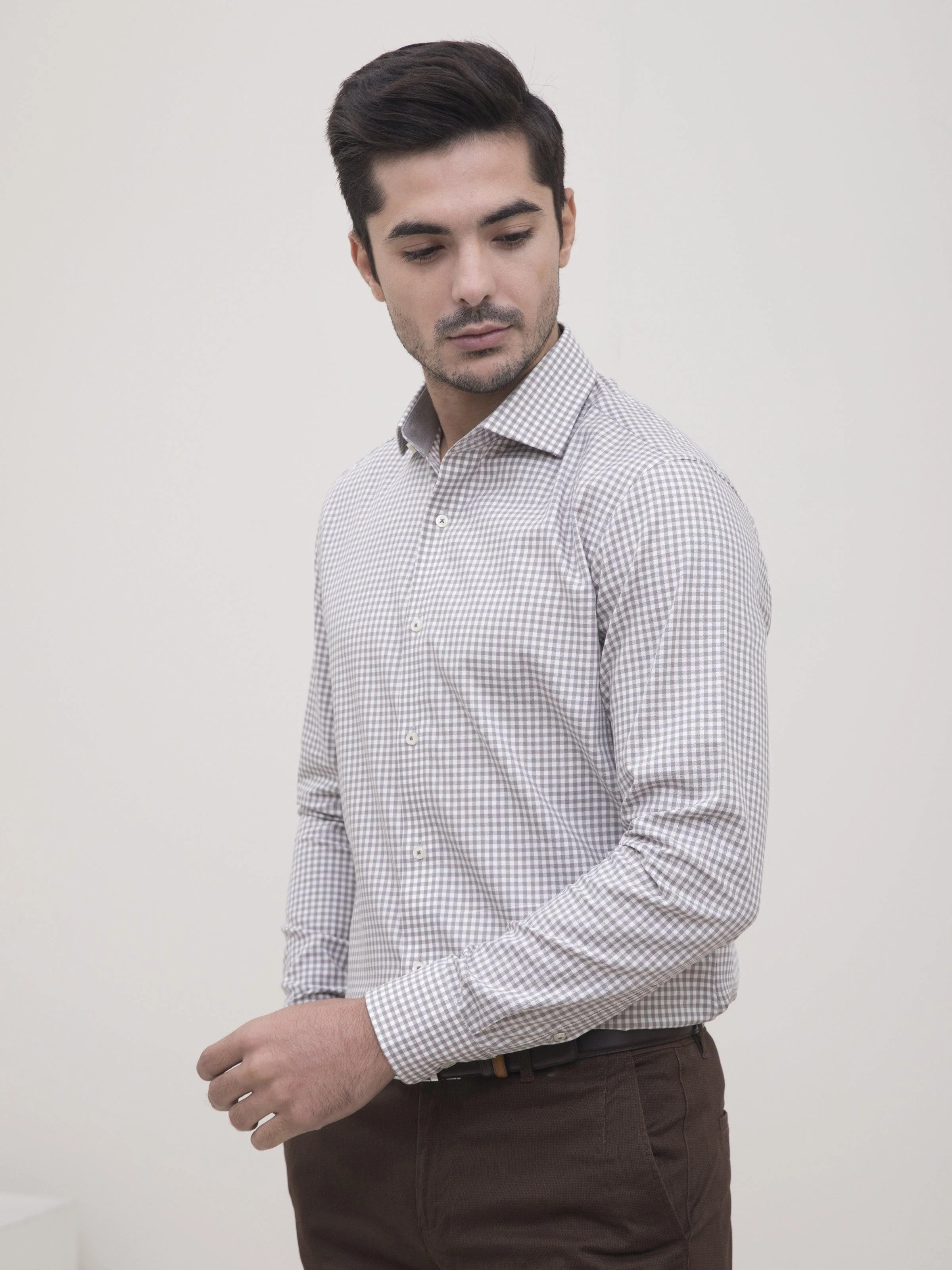 SEMI FORMAL SHIRT FULL SLEEVE LIGHT GREEN - Image 2