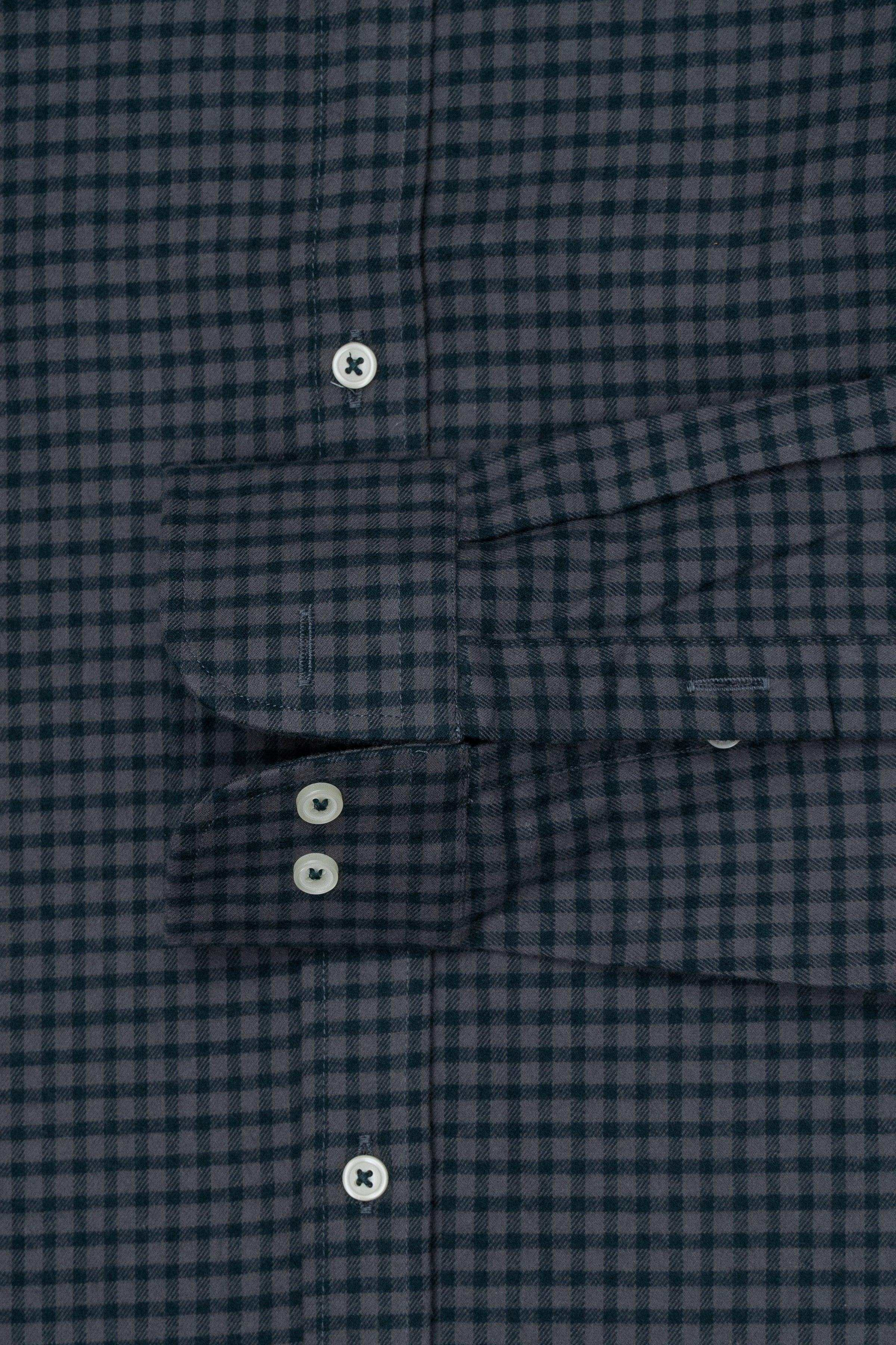 SEMI FORMAL SHIRT GREY GREEN CHECK - Image 3