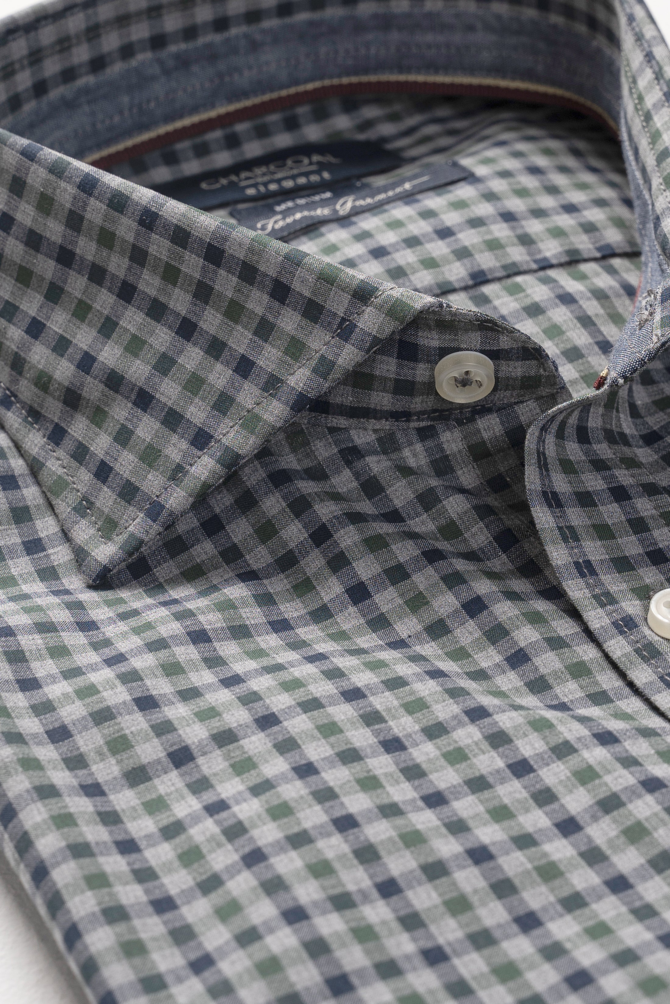 SEMI FORMAL SHIRT GREY NAVY CHECK - Image 2