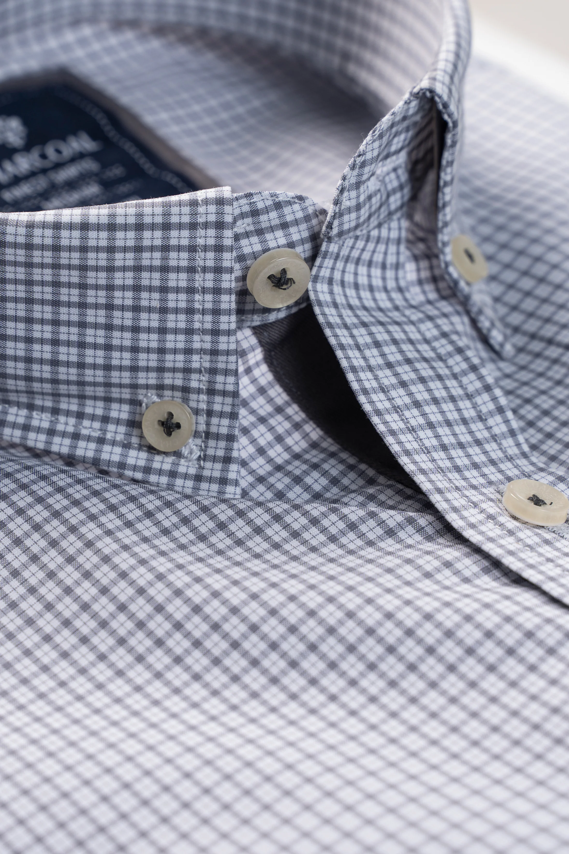 SEMI FORMAL SHIRT GREY WHITE - Image 2
