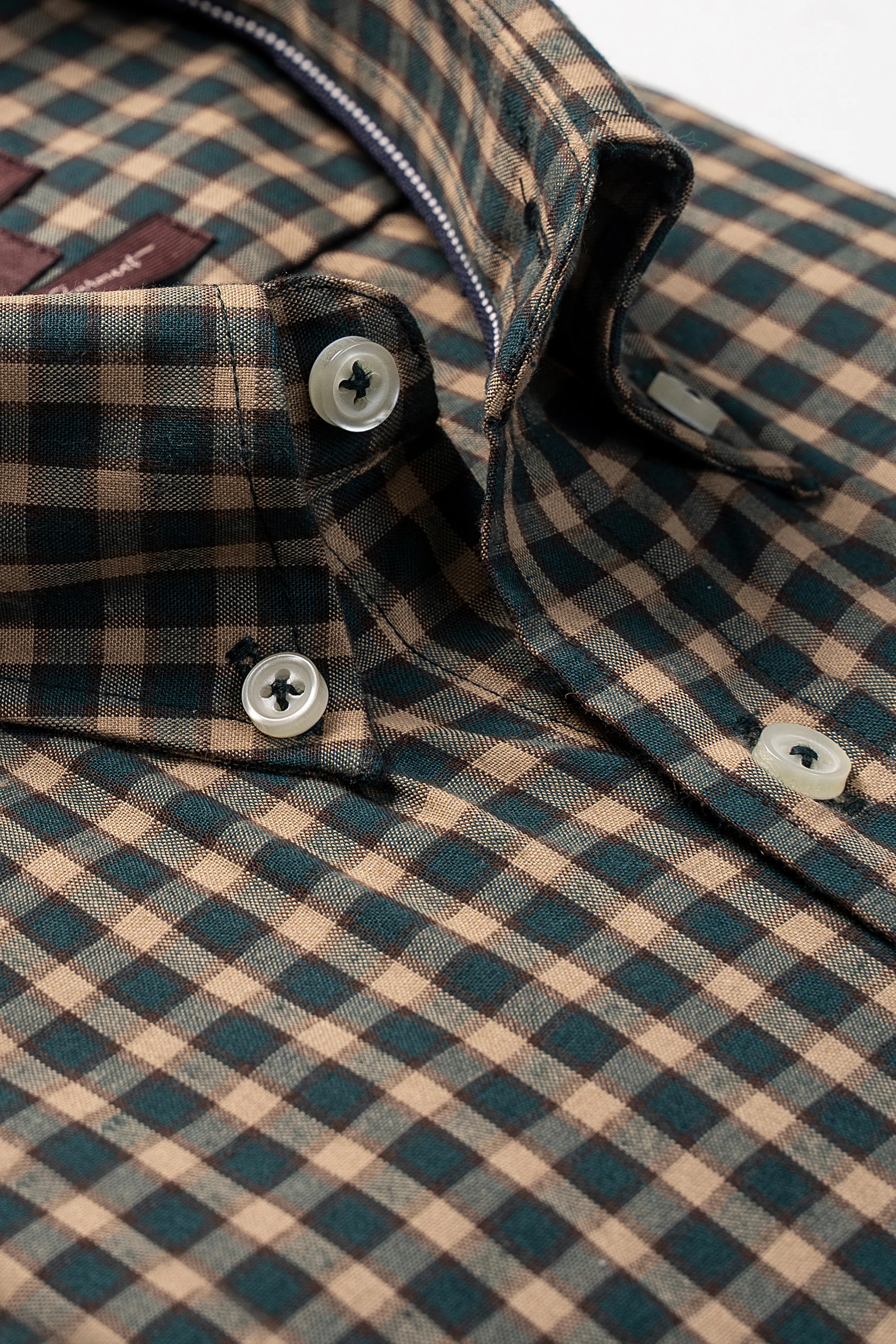 SEMI FORMAL SHIRT HALF SLEEVE GREEN CHECK - Image 2