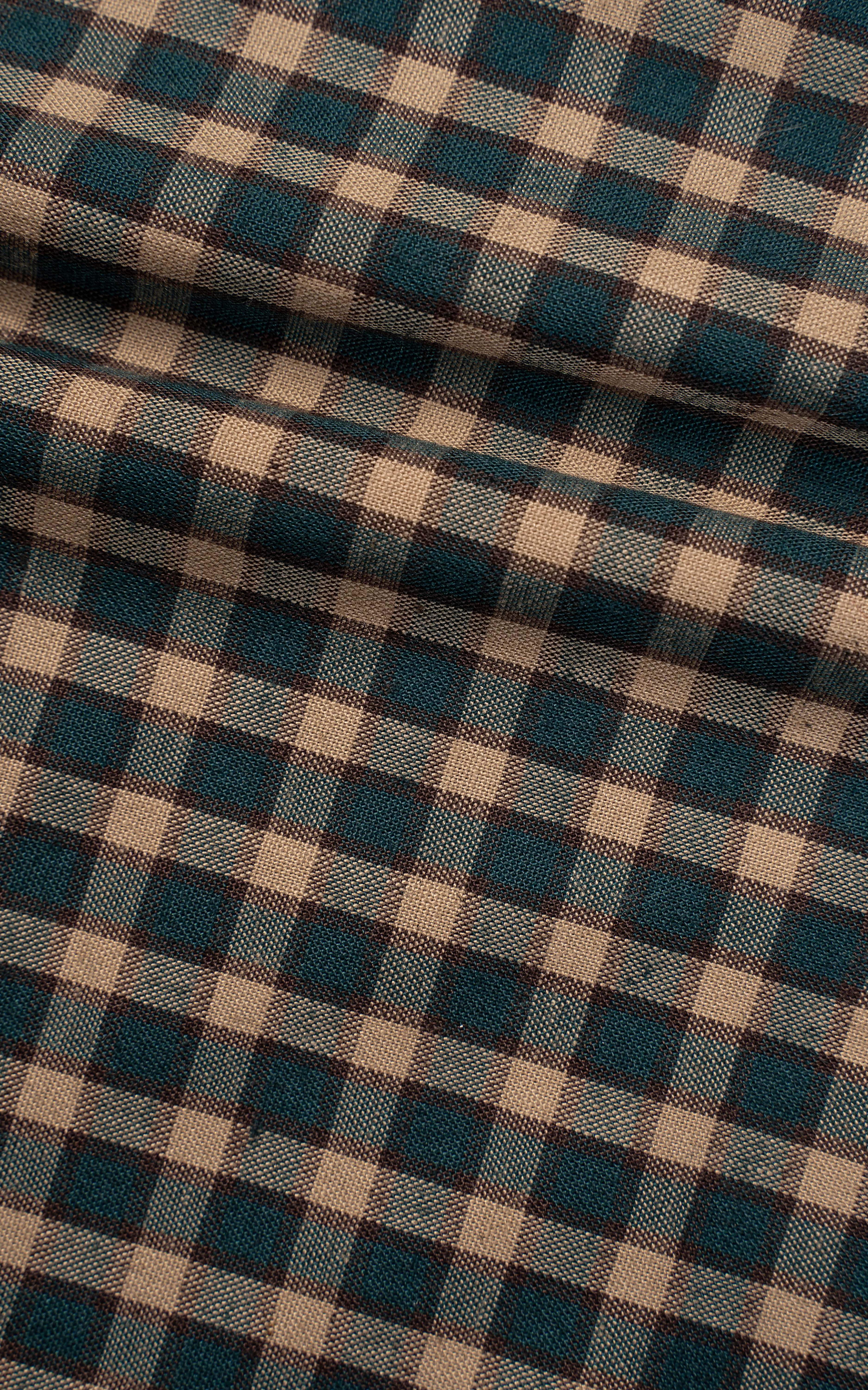 SEMI FORMAL SHIRT HALF SLEEVE GREEN CHECK - Image 4