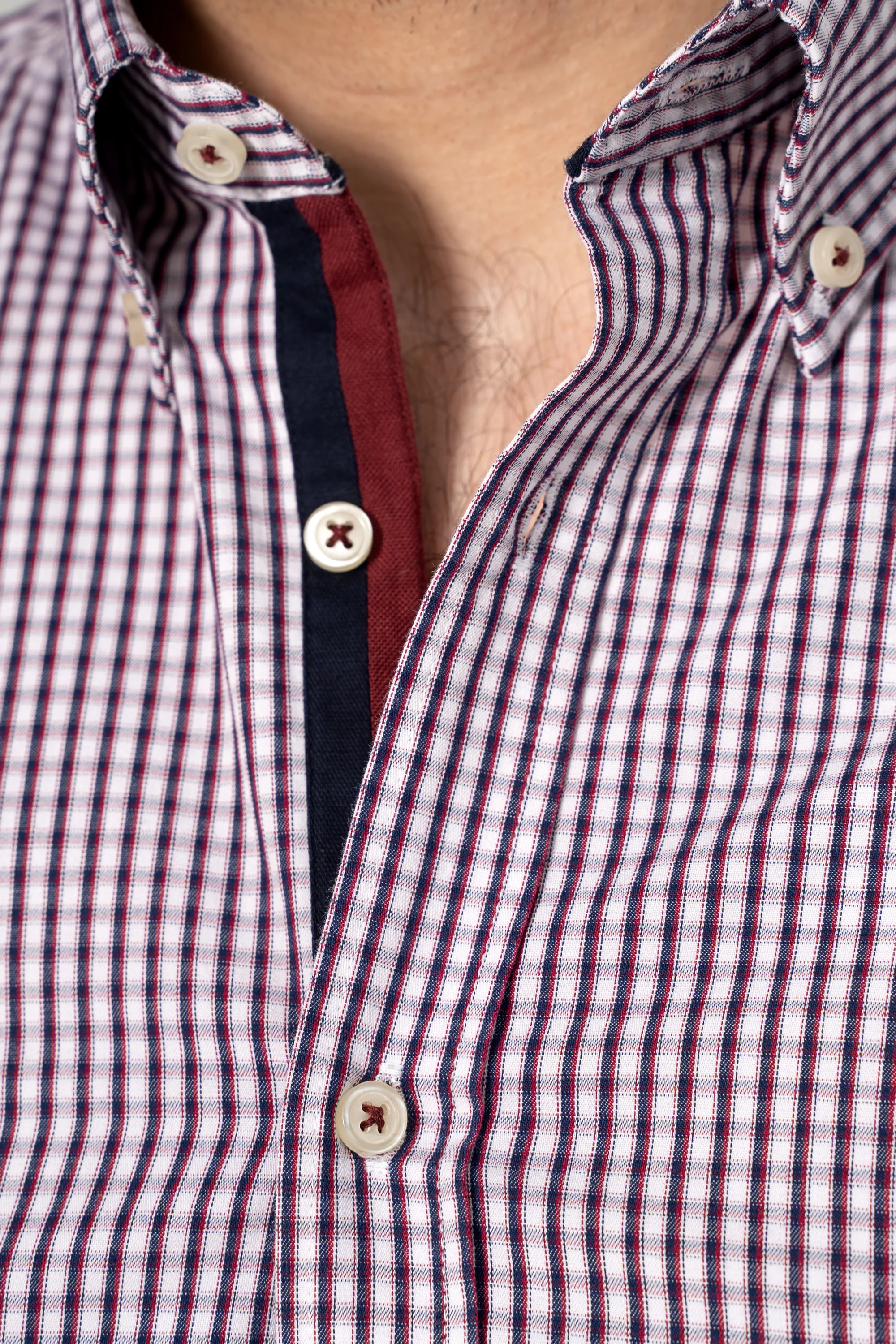 SEMI FORMAL SHIRT MAROON NAVY - Image 5