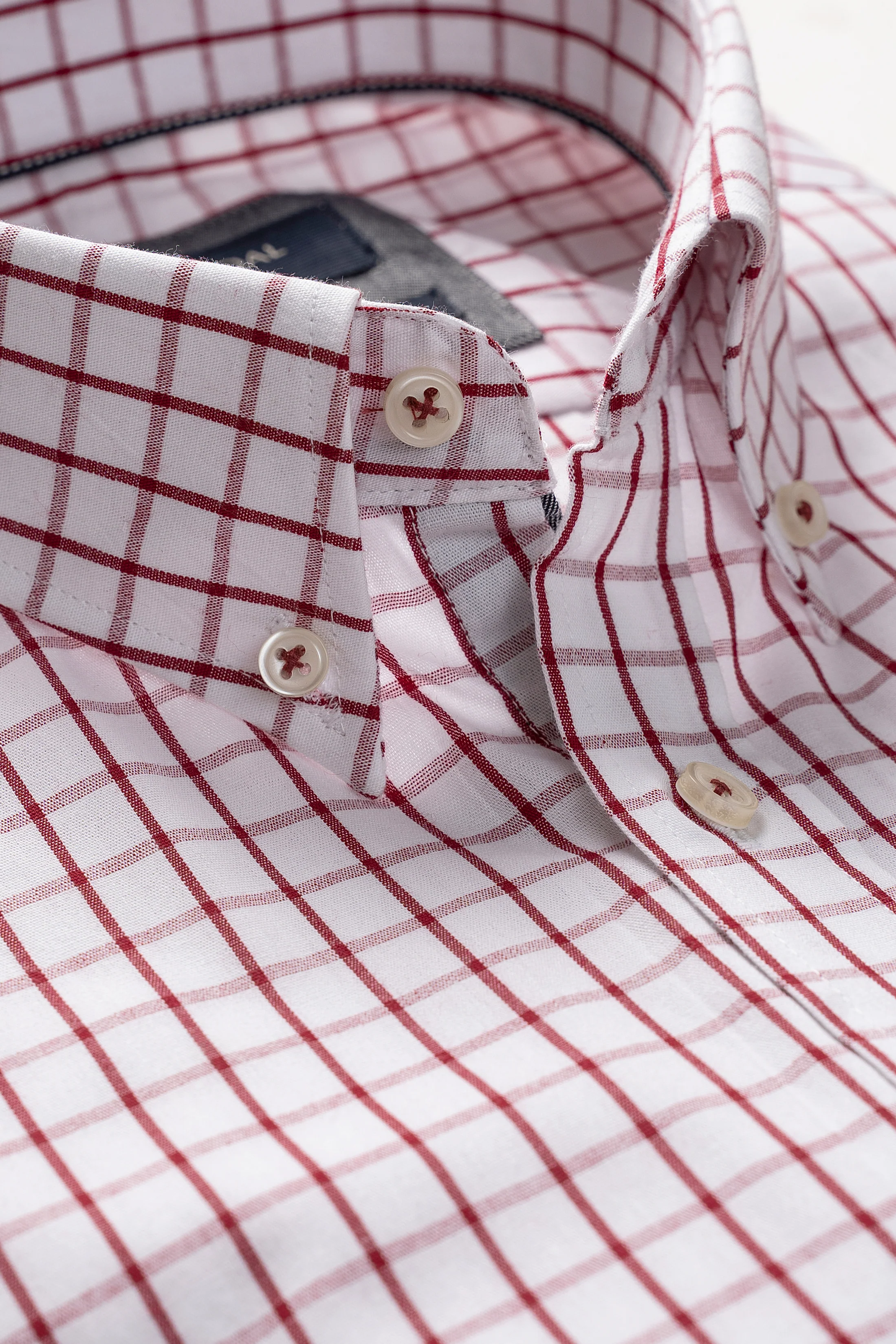 SEMI FORMAL SHIRT MAROON WHTE CHECK - Image 2
