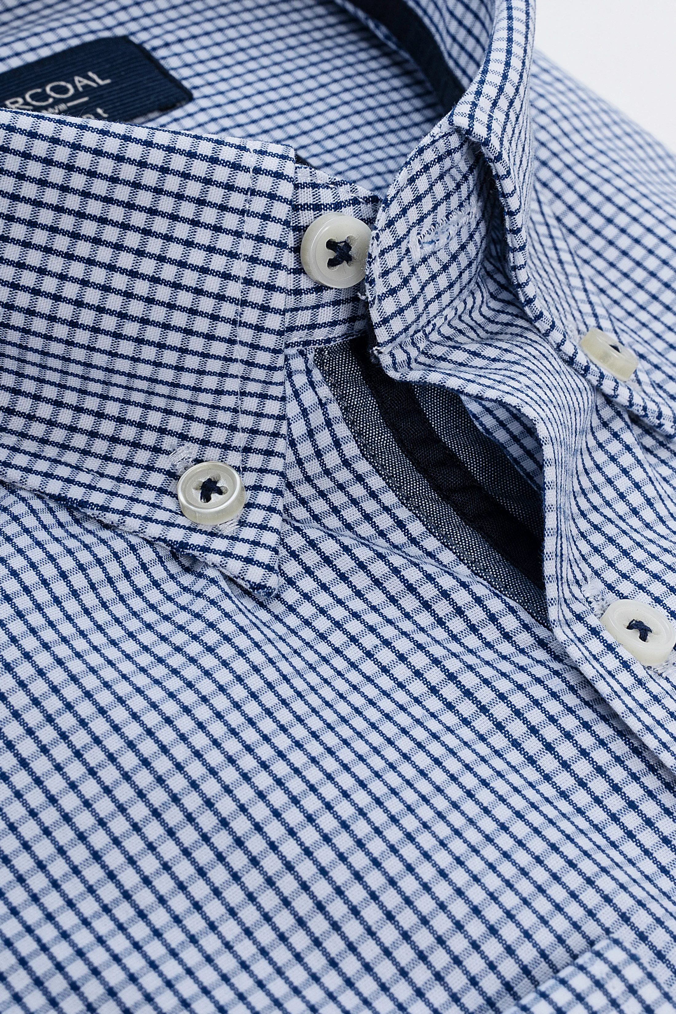 SEMI FORMAL SHIRT NAVY CHECK - Image 2