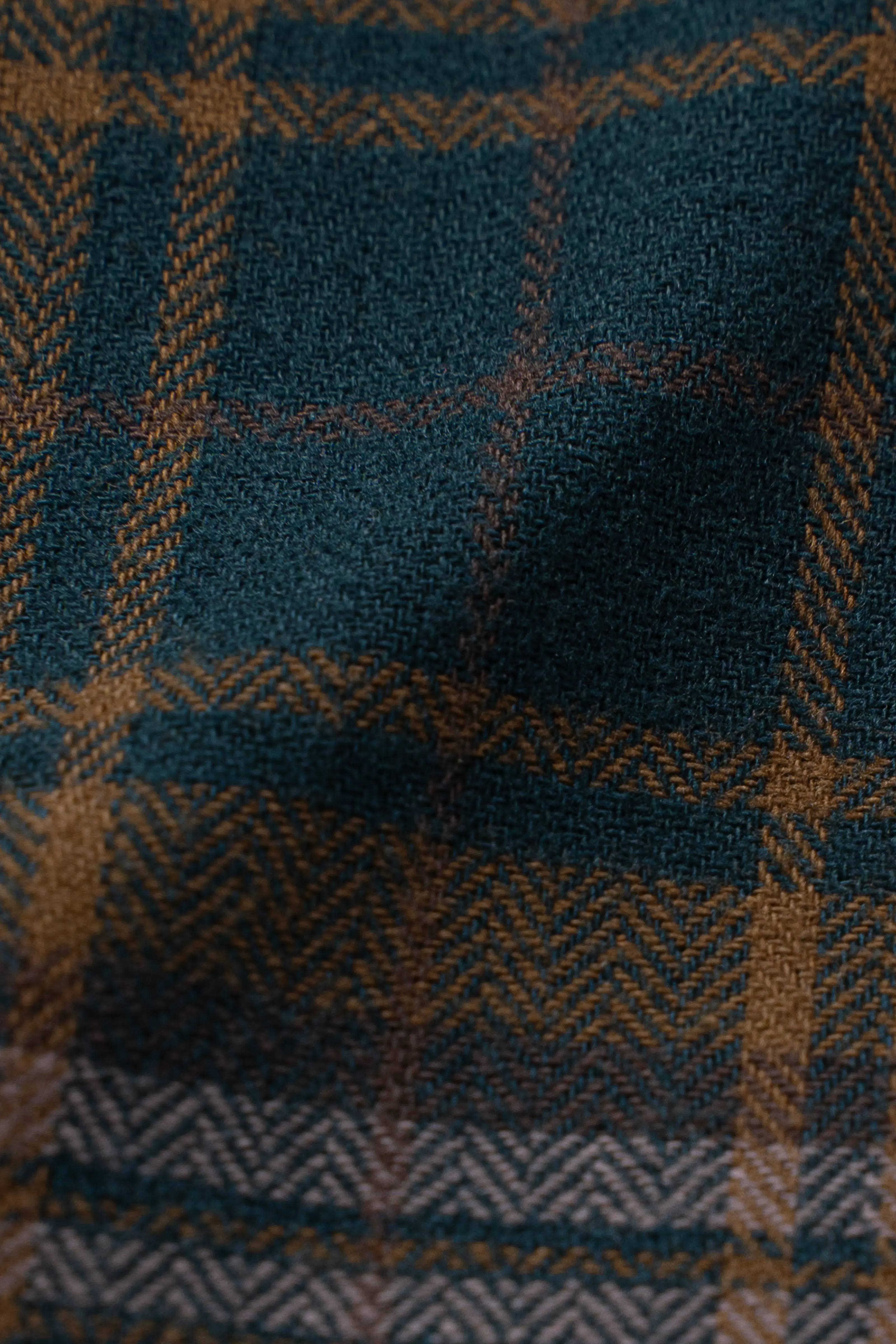SEMI FORMAL SMART FIT CHECK SHIRT GREEN BROWN - Image 3