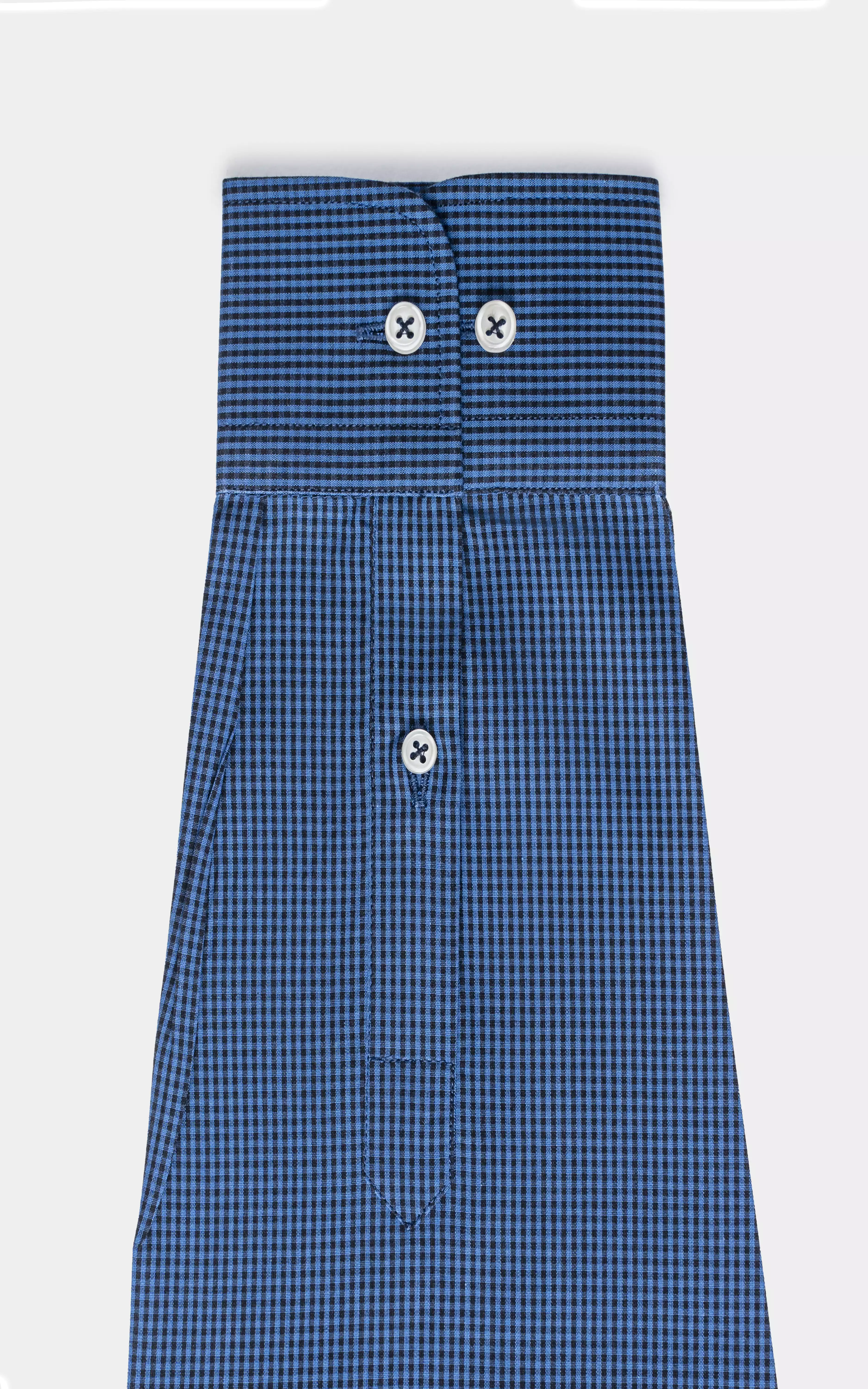 SEMI FORMAL SMART FIT CHECKED SHIRT BLUE BLACK - Image 4