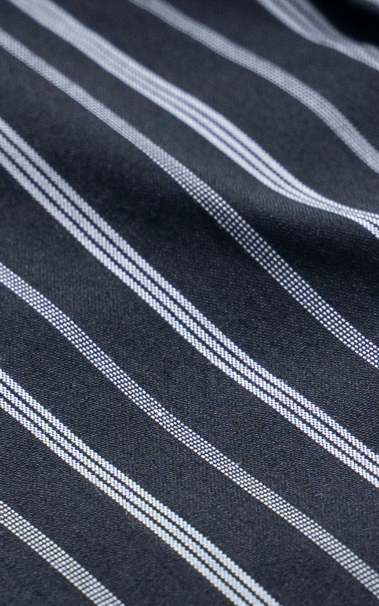 SEMI FORMAL SMART FIT STRIPED SHIRT BLACK WHITE - Image 3