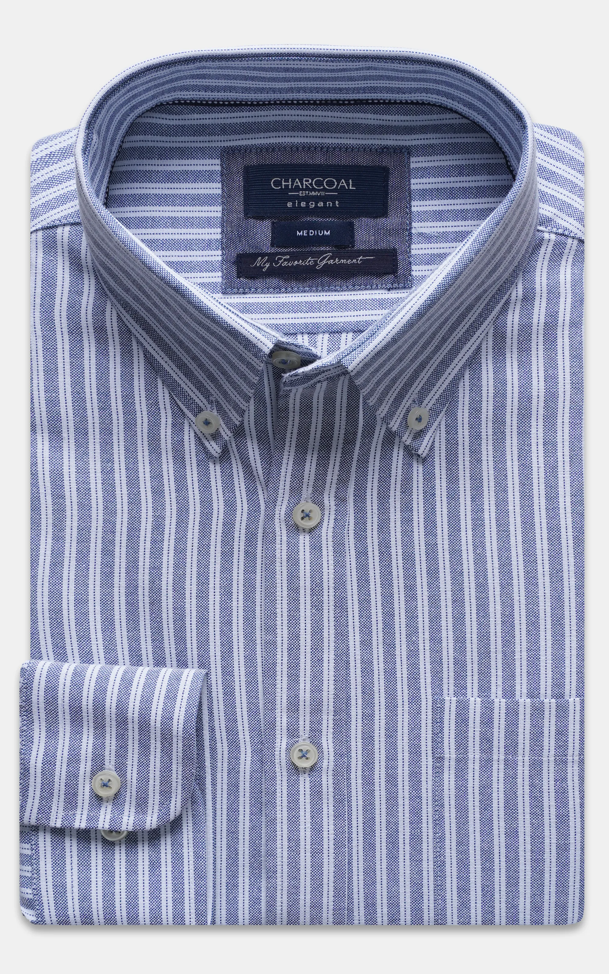 SEMI FORMAL SMART FIT STRIPED SHIRT BLUE