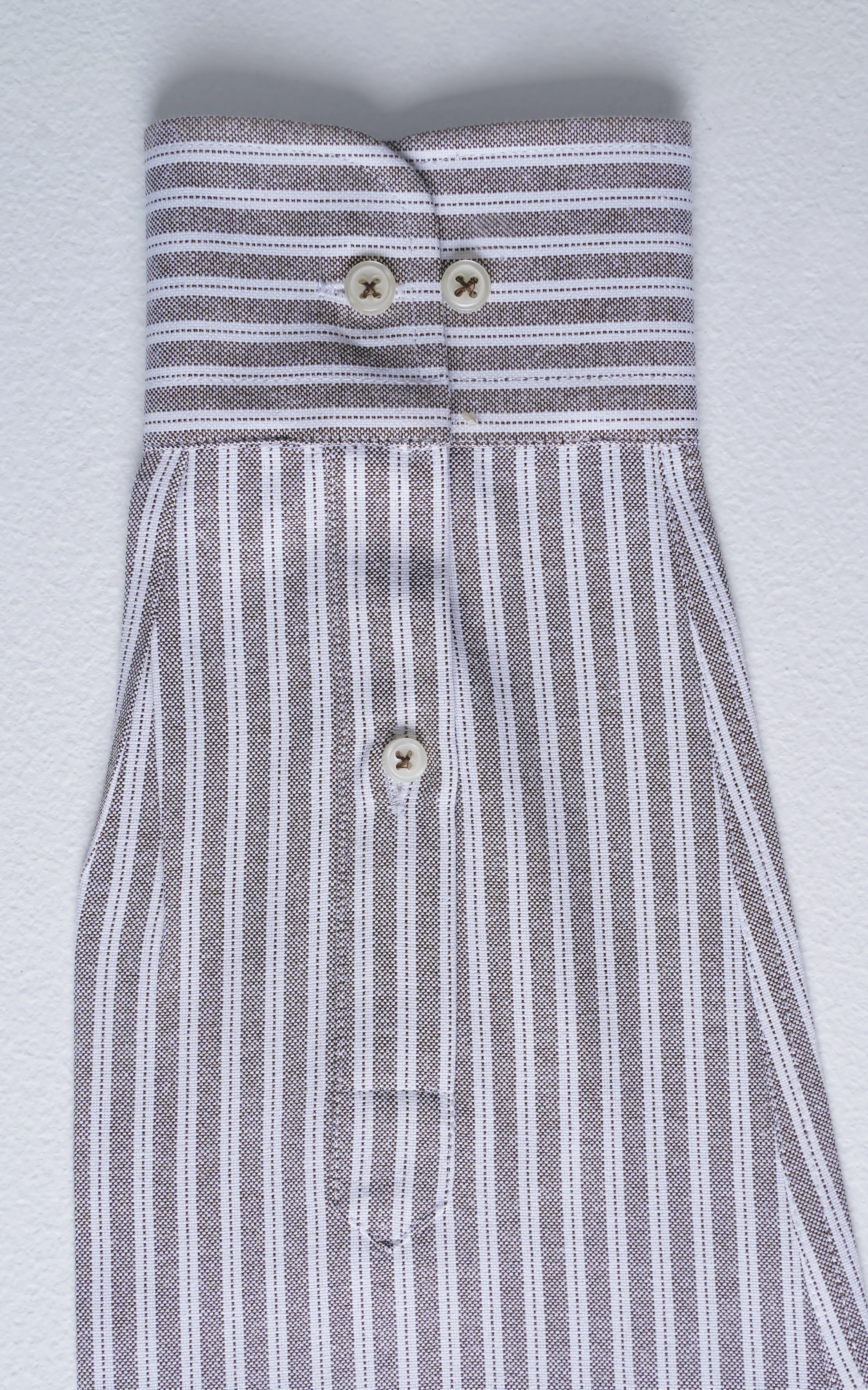 SEMI FORMAL SMART FIT STRIPED SHIRT BROWN - Image 4