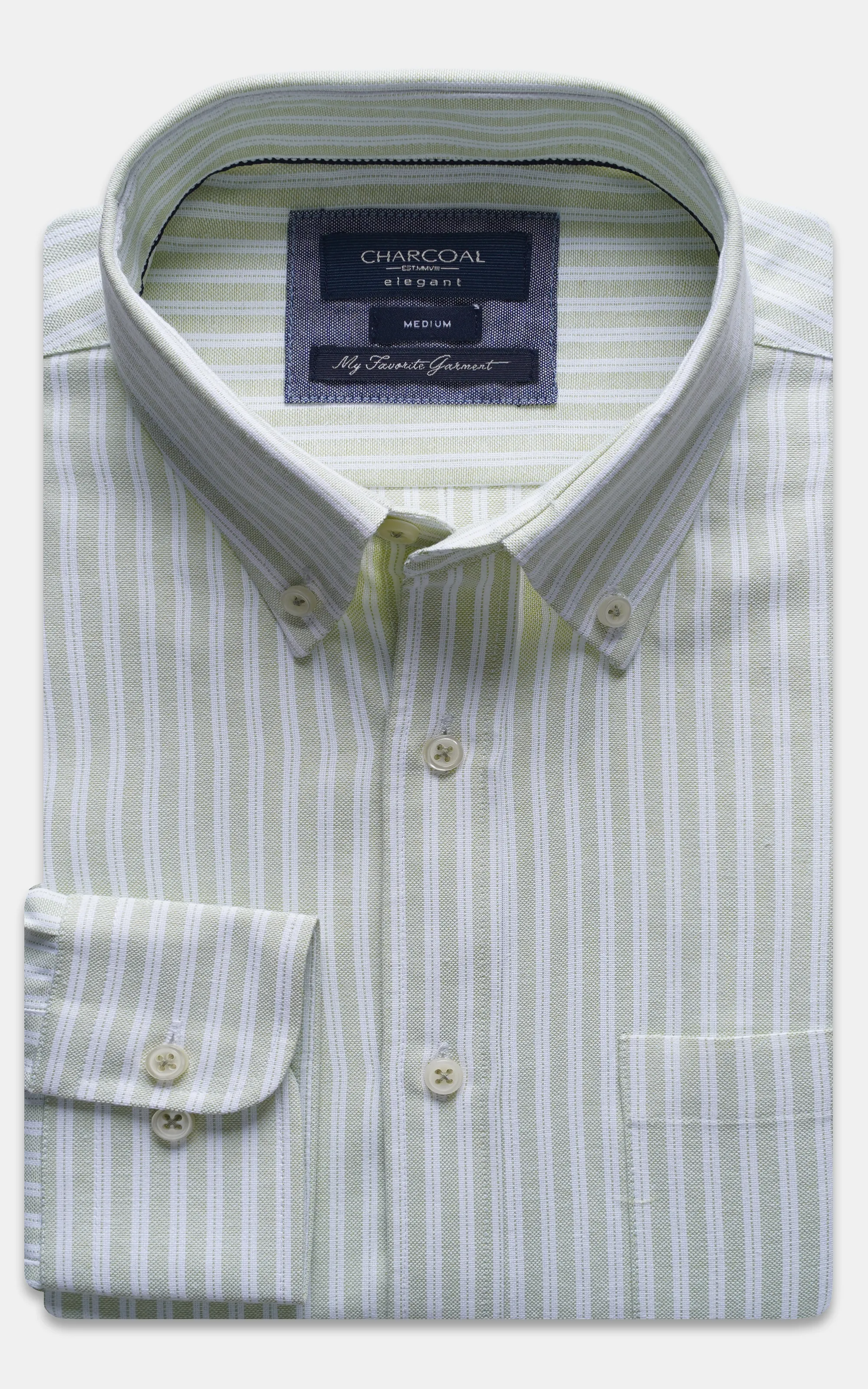 SEMI FORMAL SMART FIT STRIPED SHIRT GREEN
