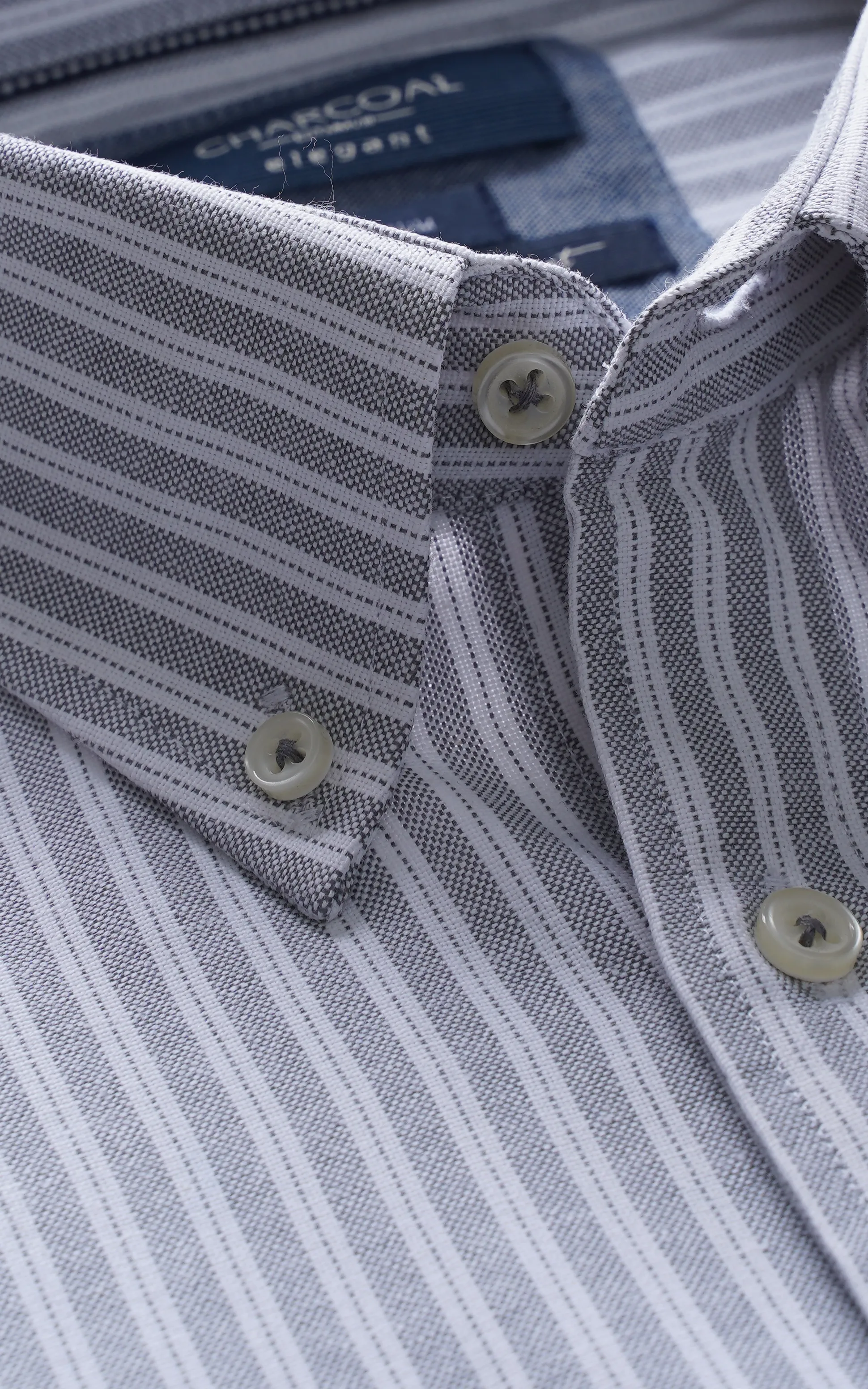 SEMI FORMAL SMART FIT STRIPED SHIRT GREY - Image 2