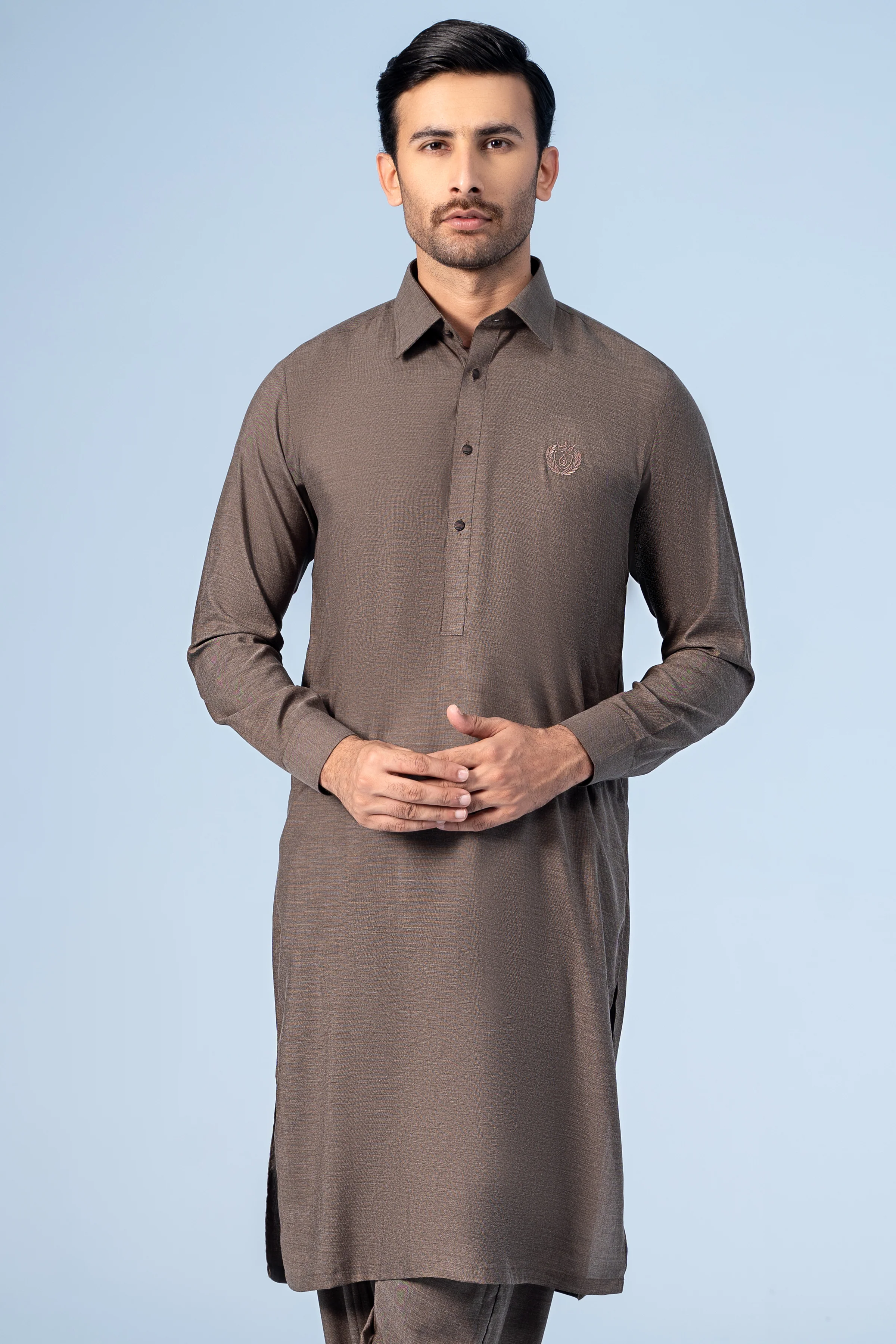 SHALWAR KAMEEZ DARK KHAKI - Image 2