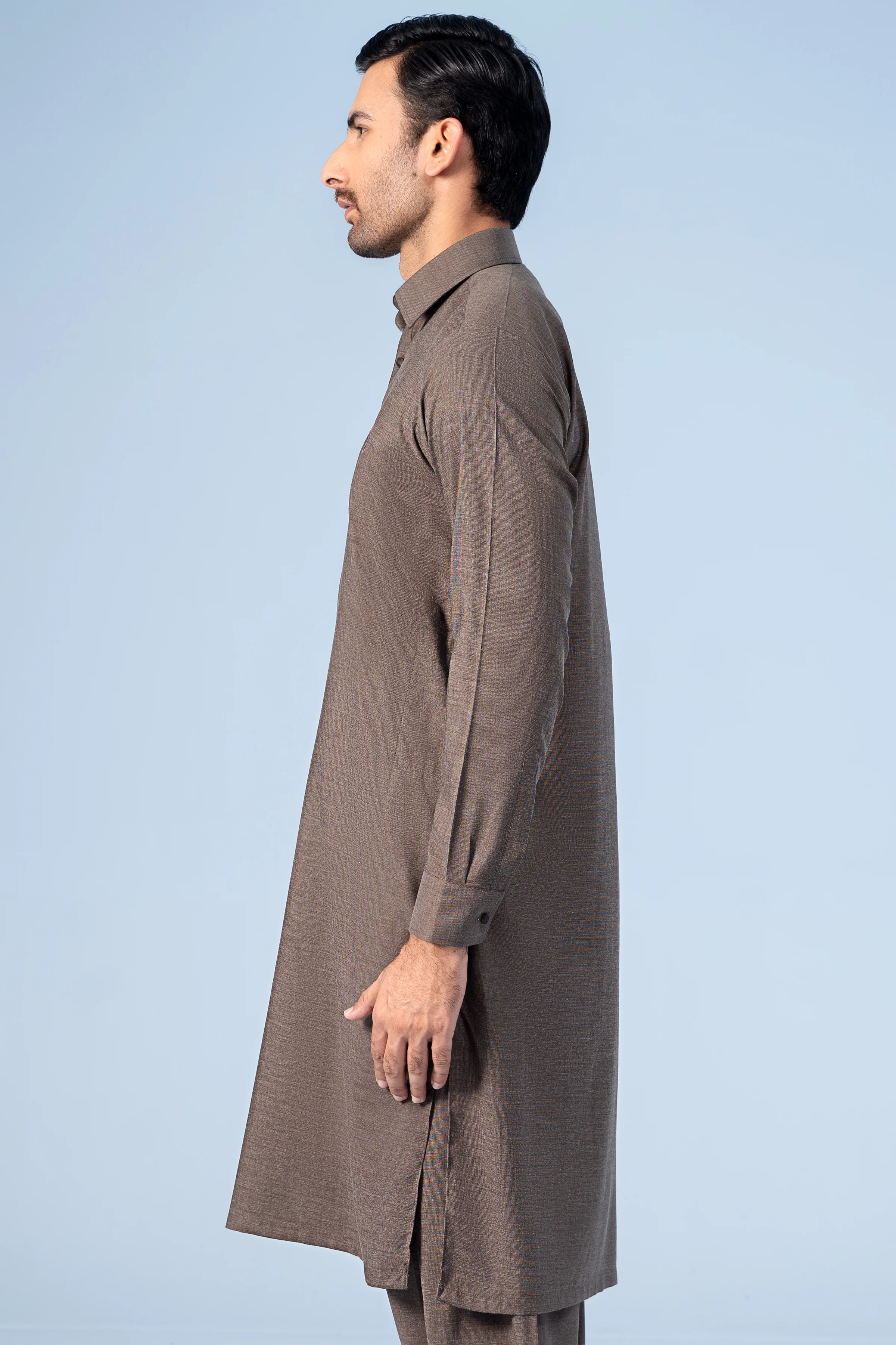 SHALWAR KAMEEZ DARK KHAKI - Image 3