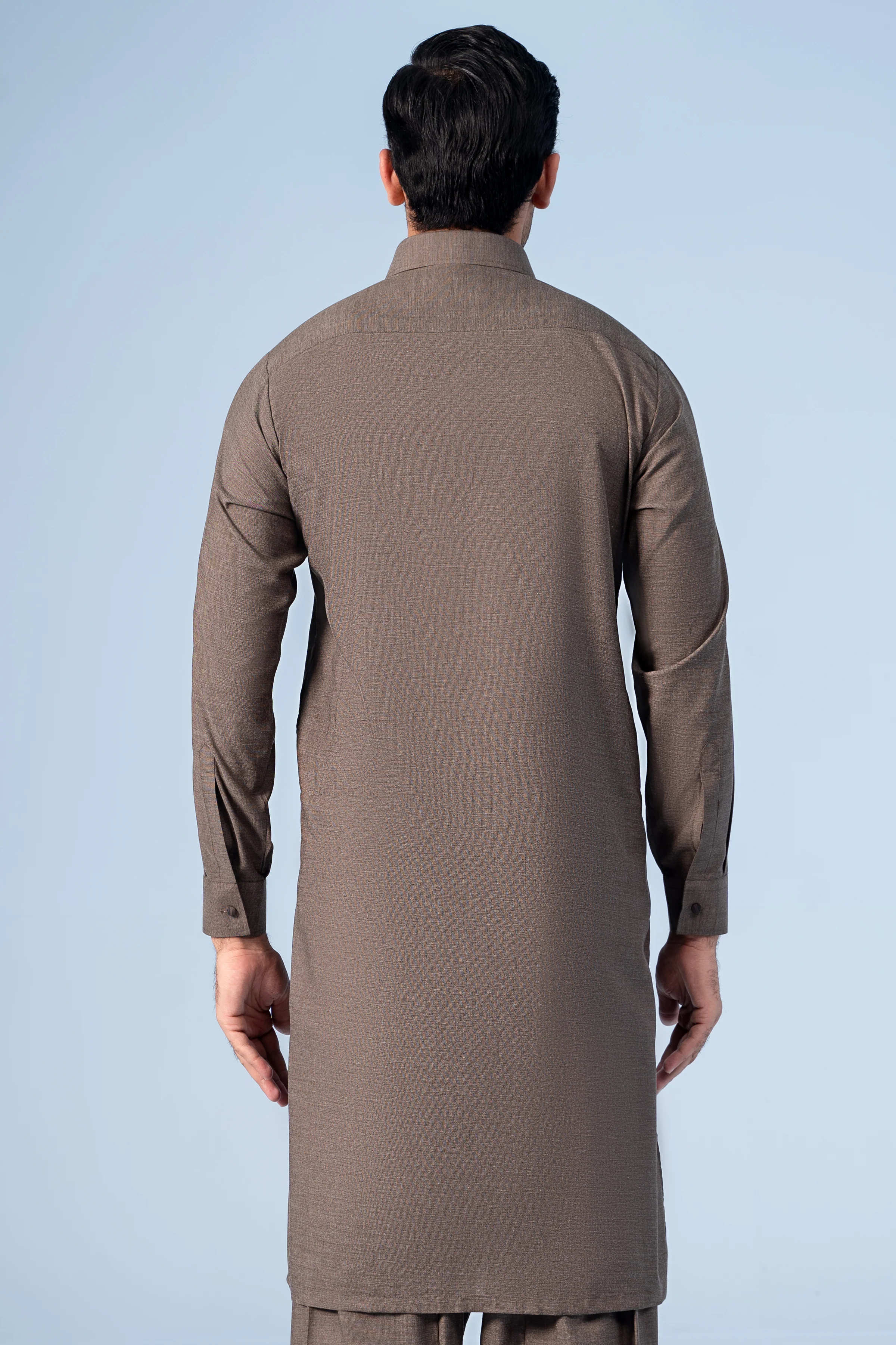 SHALWAR KAMEEZ DARK KHAKI - Image 4