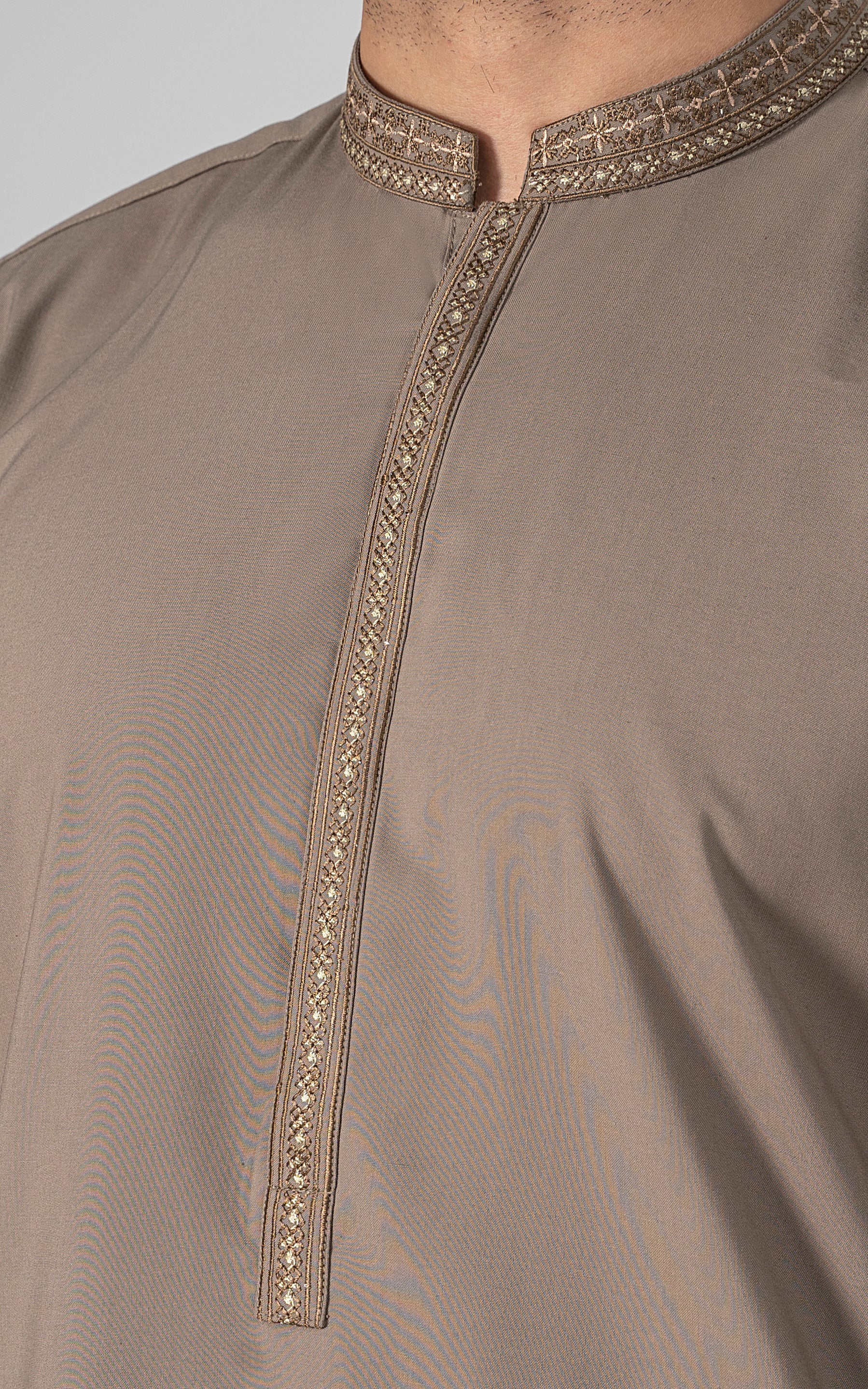 EMBROIDERED WASH & WEAR - PREMIUM COLLECTION DUSKY BROWN - Image 2