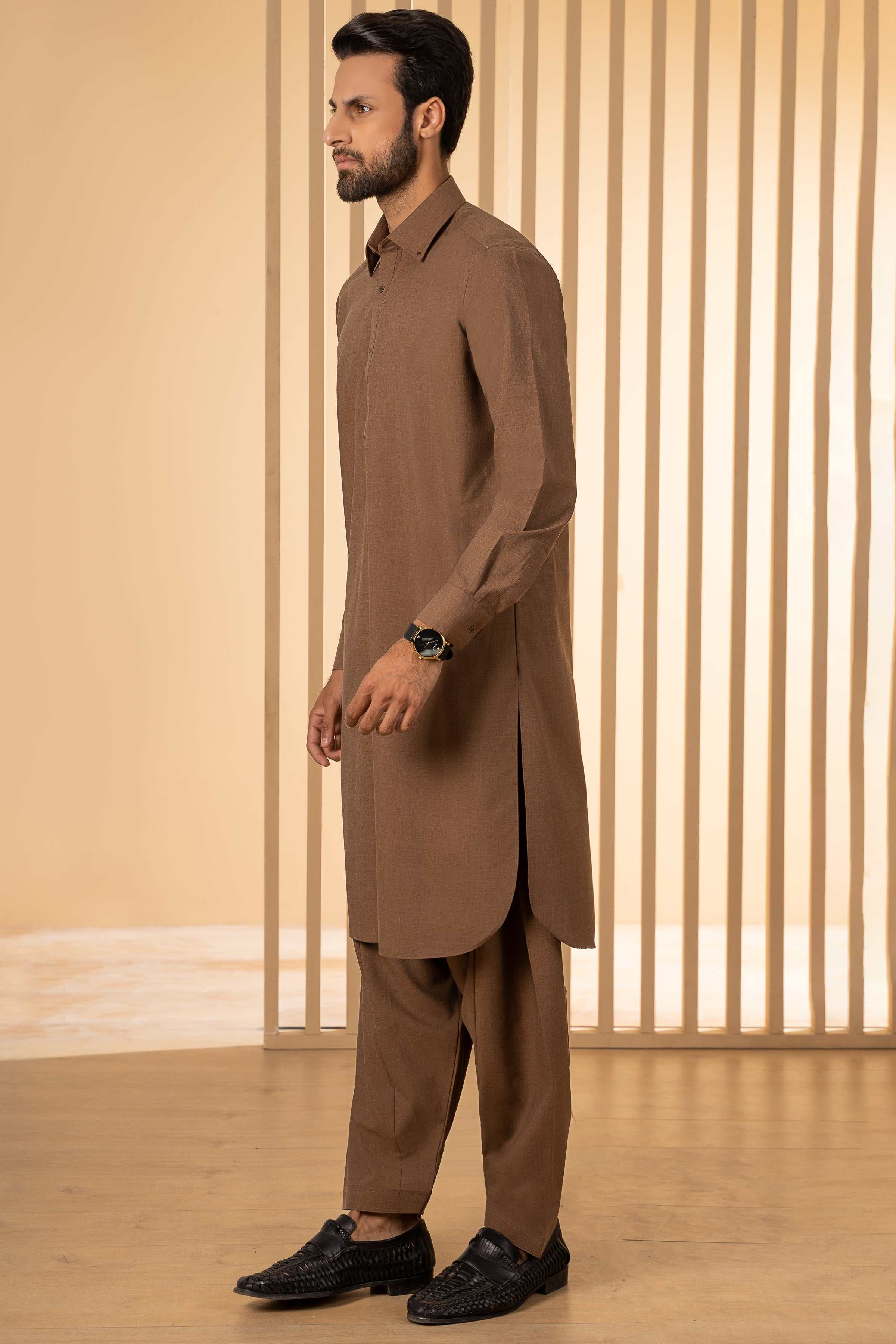 SHALWAR KAMEEZ KHAKI MELANGE - Image 2