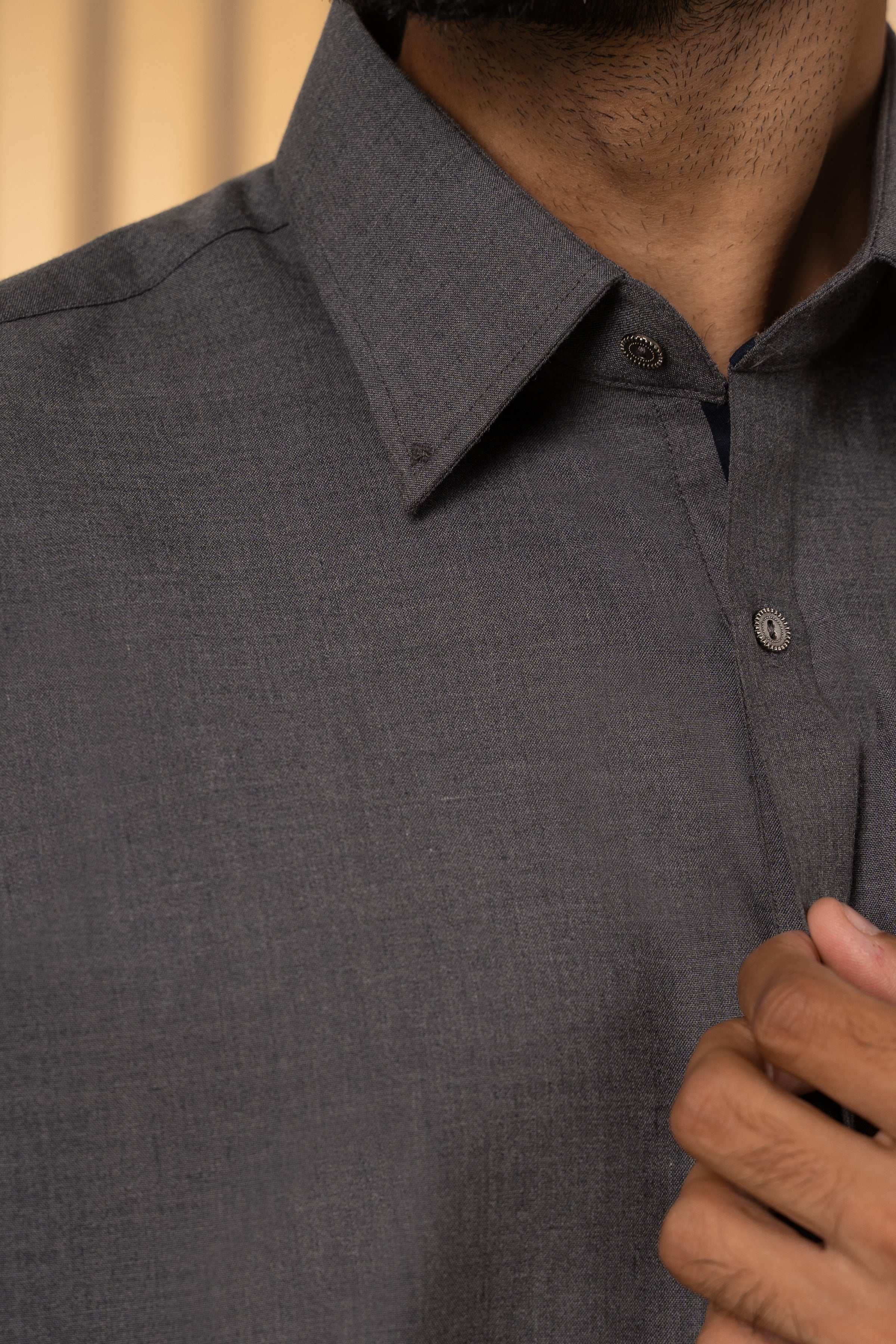 SHALWAR KAMEEZ LIGHT GREY MELANGE - Image 4