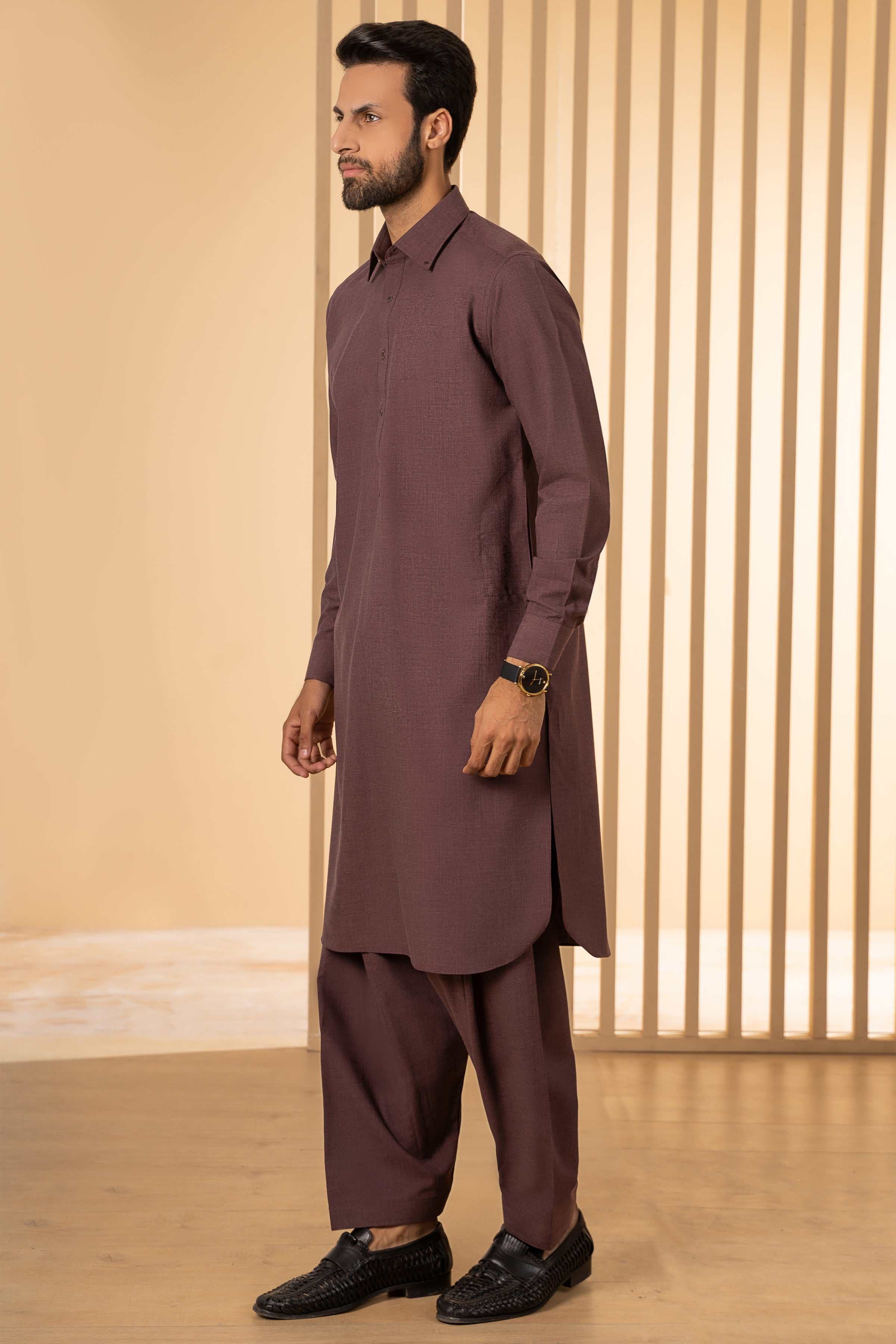 SHALWAR KAMEEZ MAROON MELANGE - Image 2