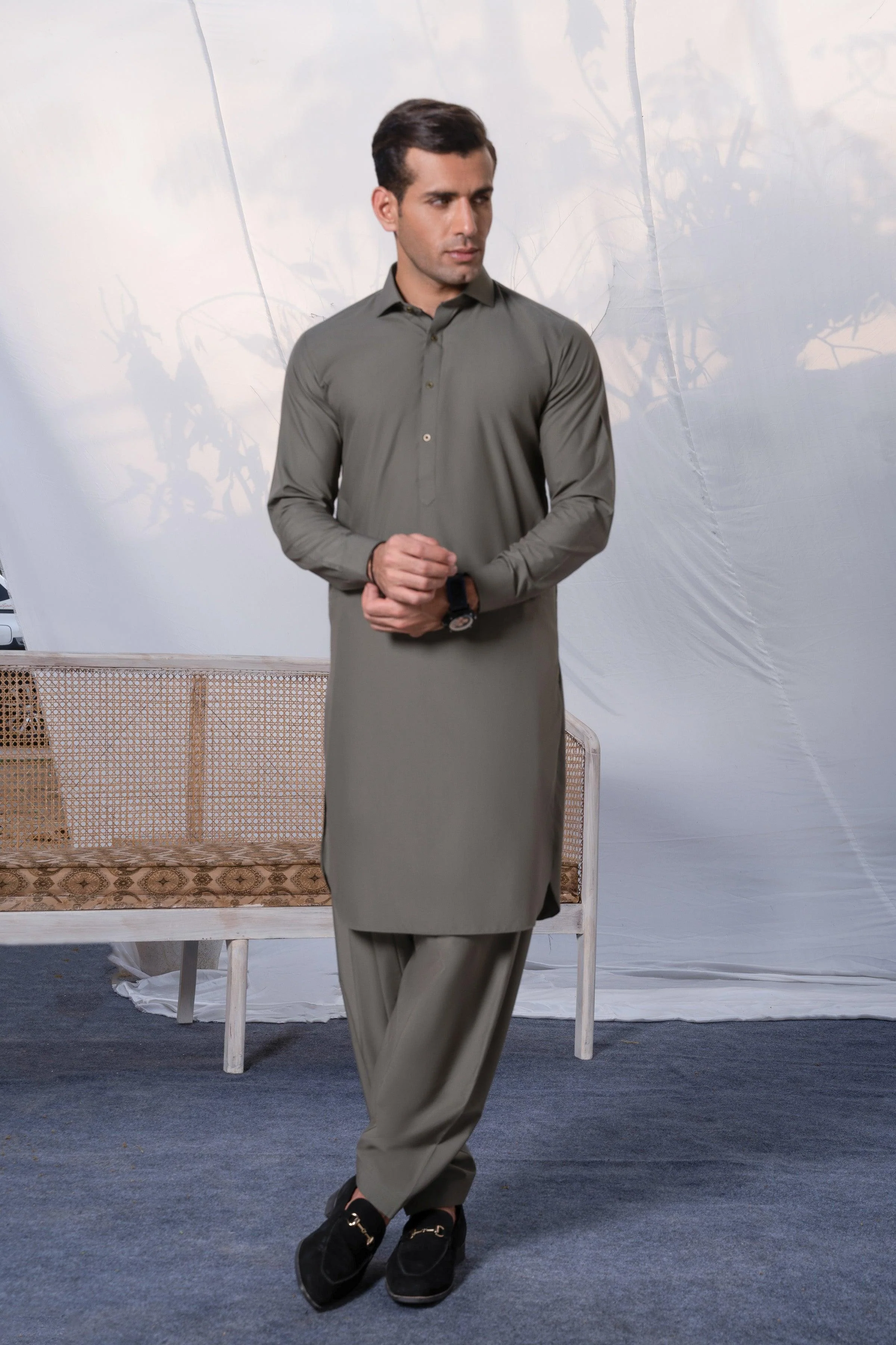 SHALWAR KAMEEZ OLIVE