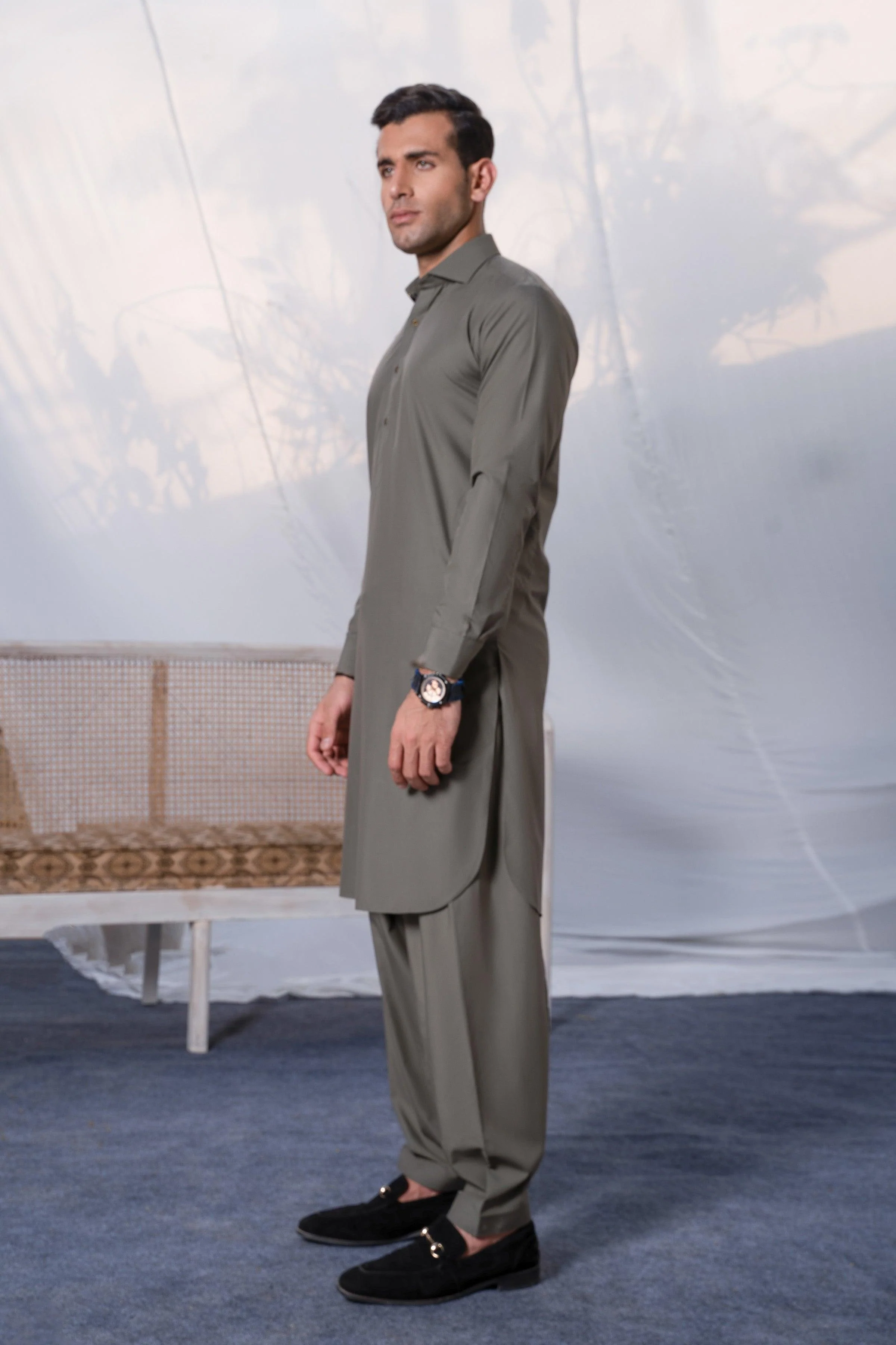 SHALWAR KAMEEZ OLIVE - Image 2