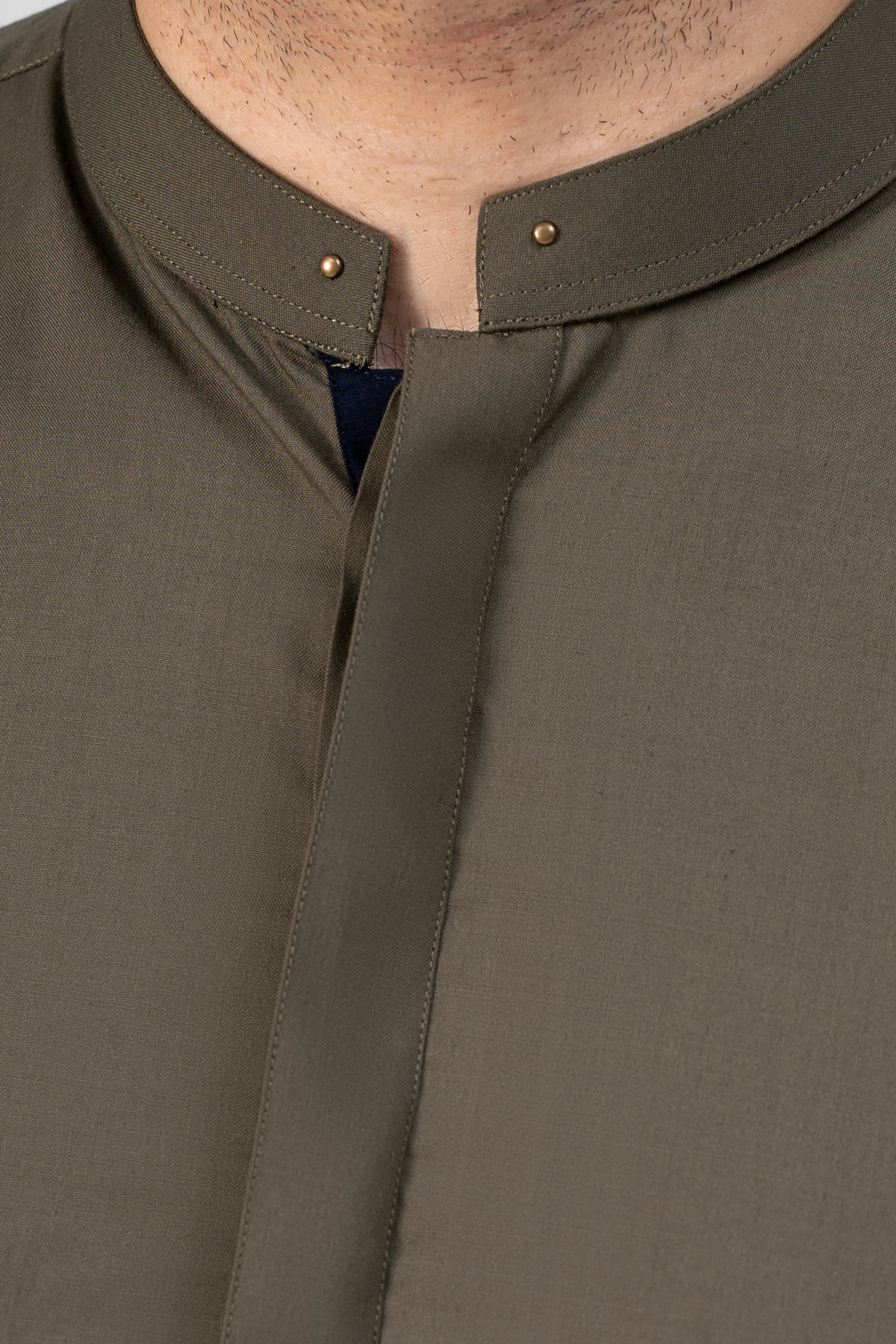 PREMIUM WASH AND WEAR KAMEEZ SHALWAR OLIVE - Image 5
