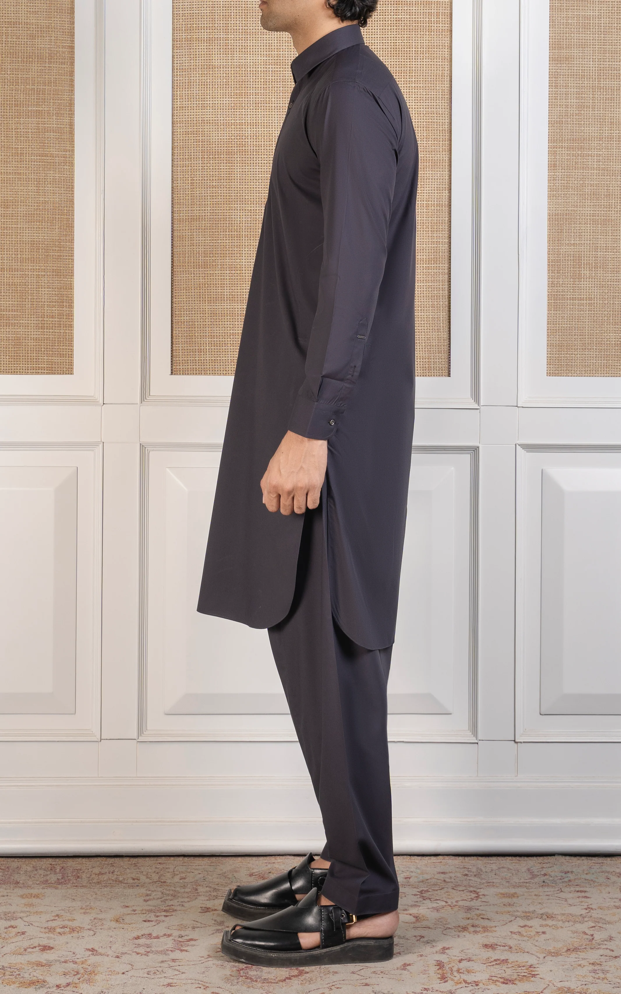 BLENDED KAMEEZ SHALWAR - SIGNATURE COLLECTION  DARK GREY - Image 4
