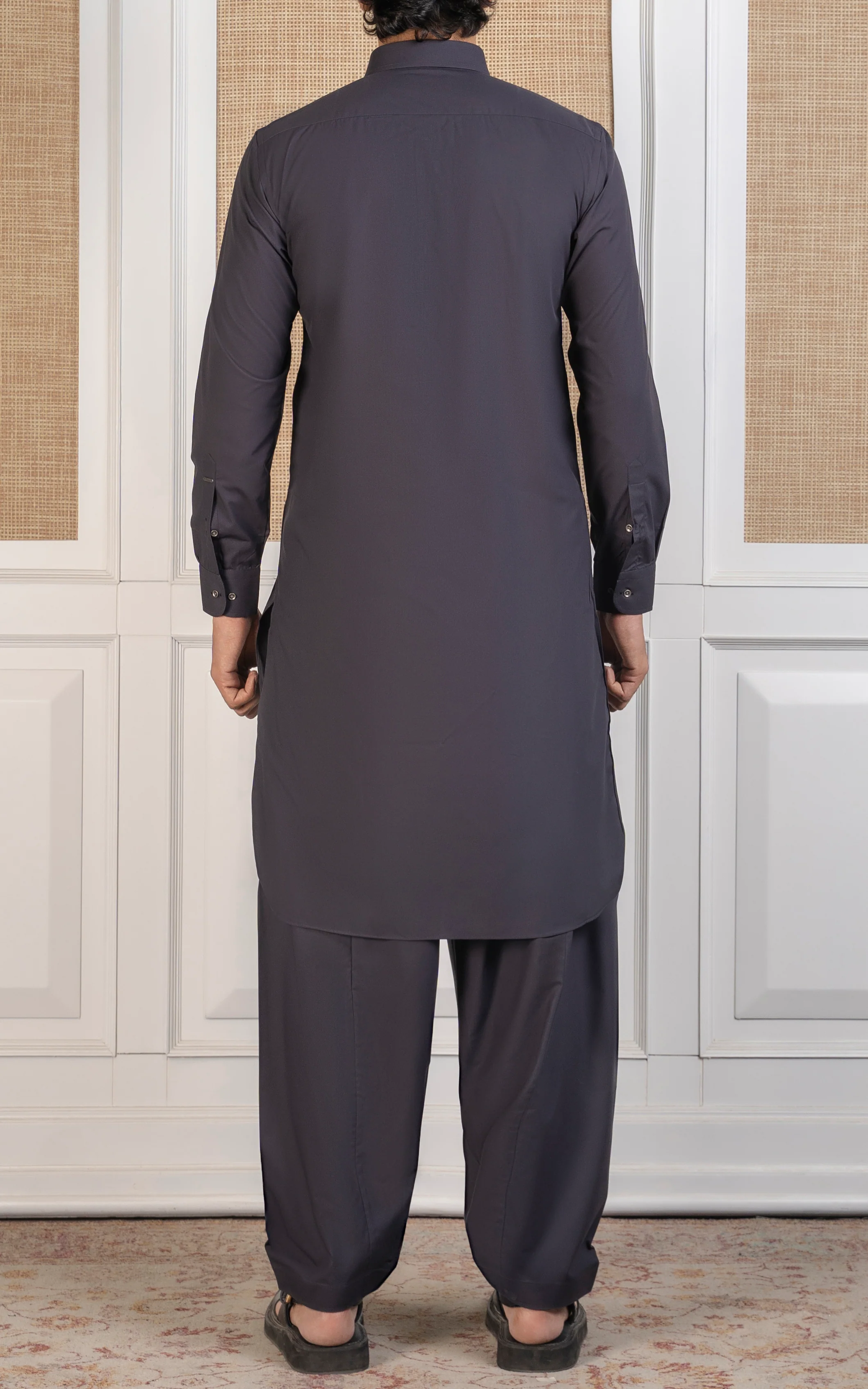 BLENDED KAMEEZ SHALWAR - SIGNATURE COLLECTION  DARK GREY - Image 5